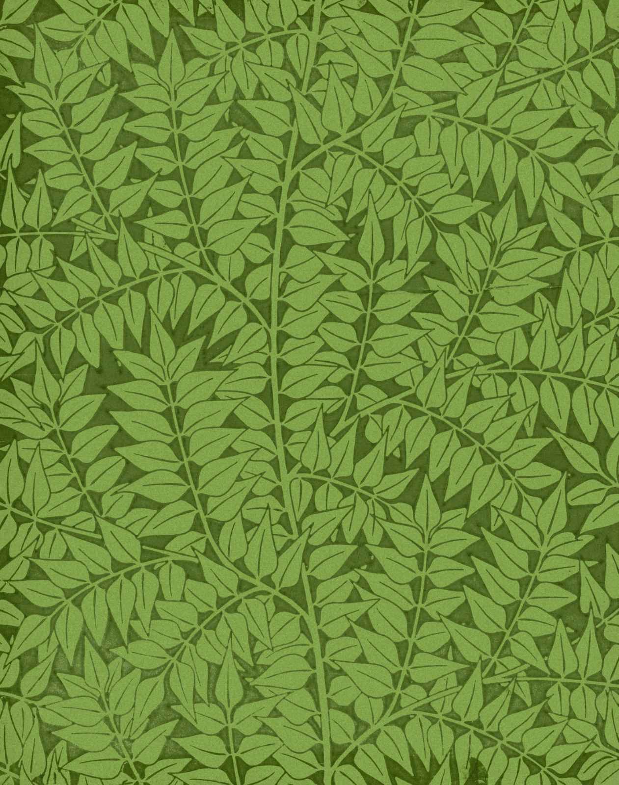 Serene Green Fern Leaf Pattern Wall Art
