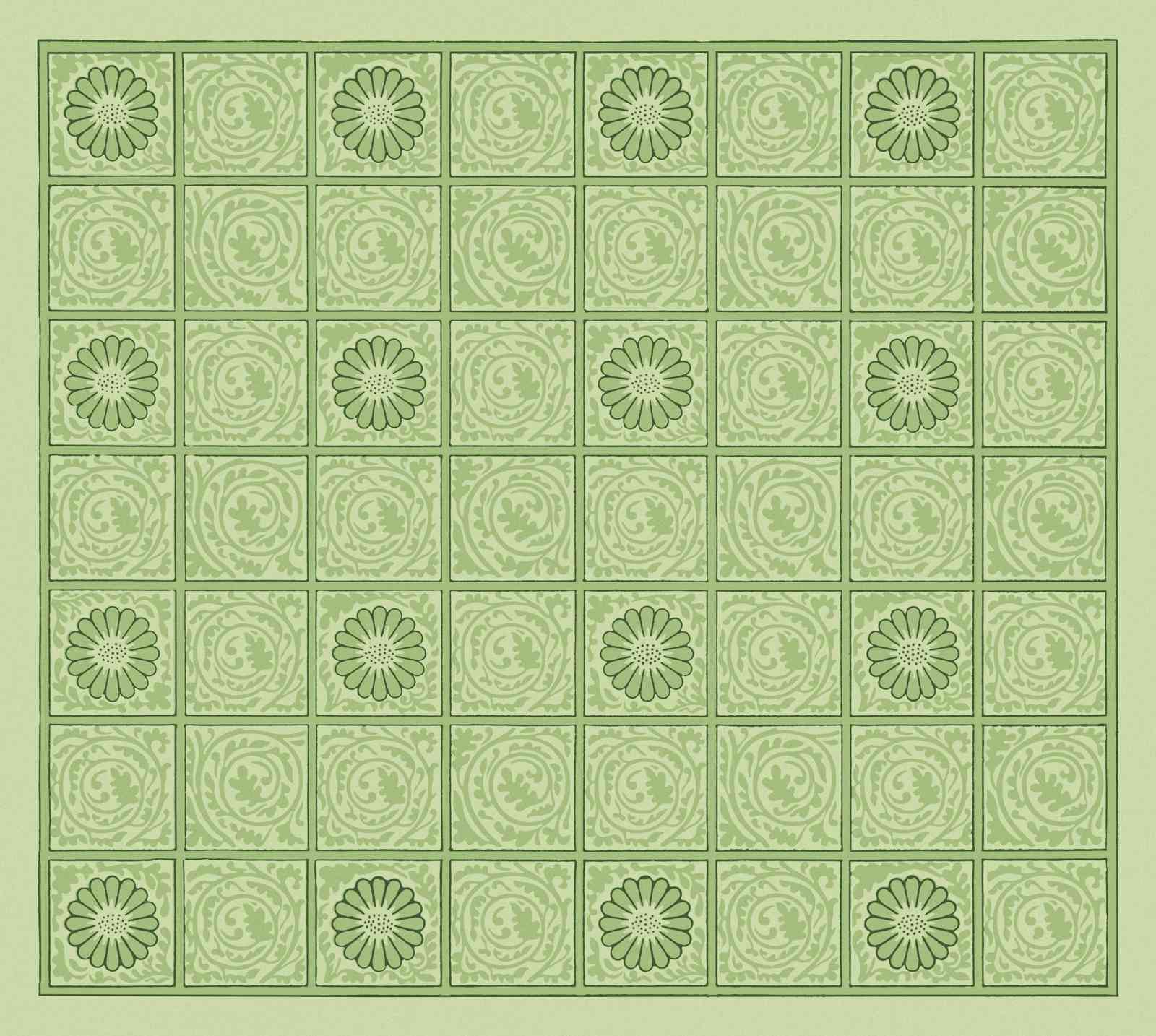 Serene Floral Grid Vintage Botanical Wall Art