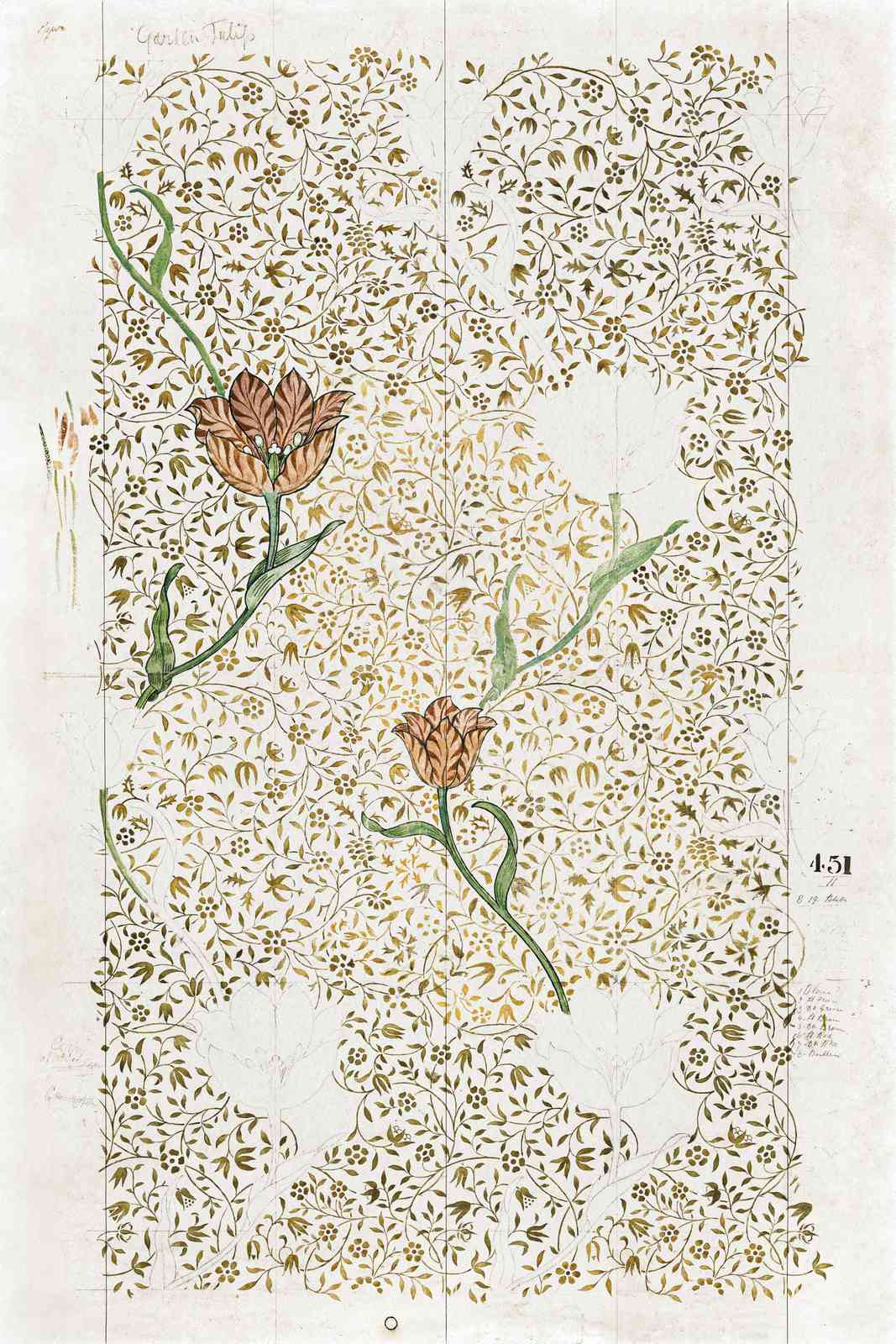 Vintage Garden Tulips Floral Art Wall Art