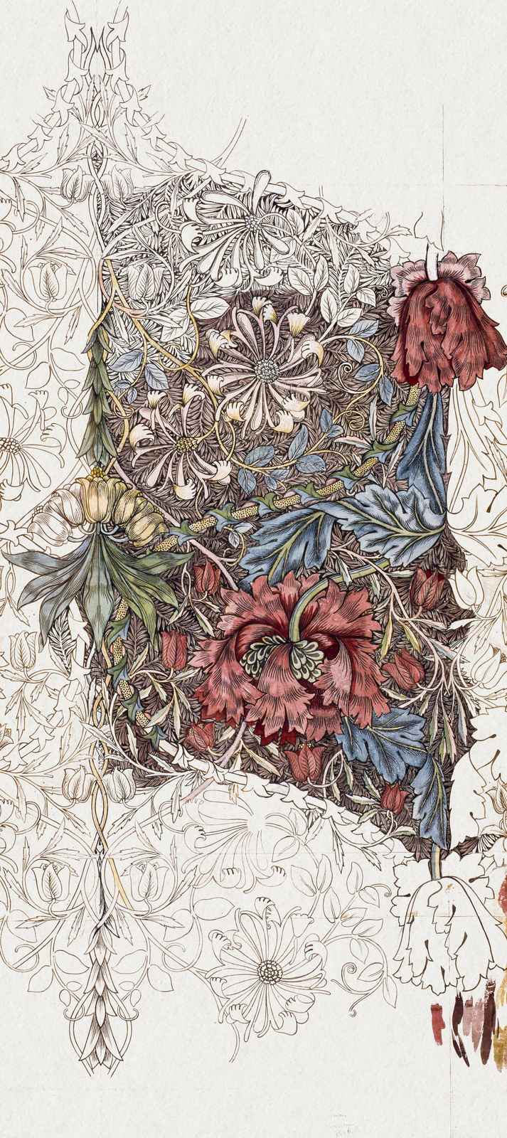Victorian Floral Art Nouveau Wall Art