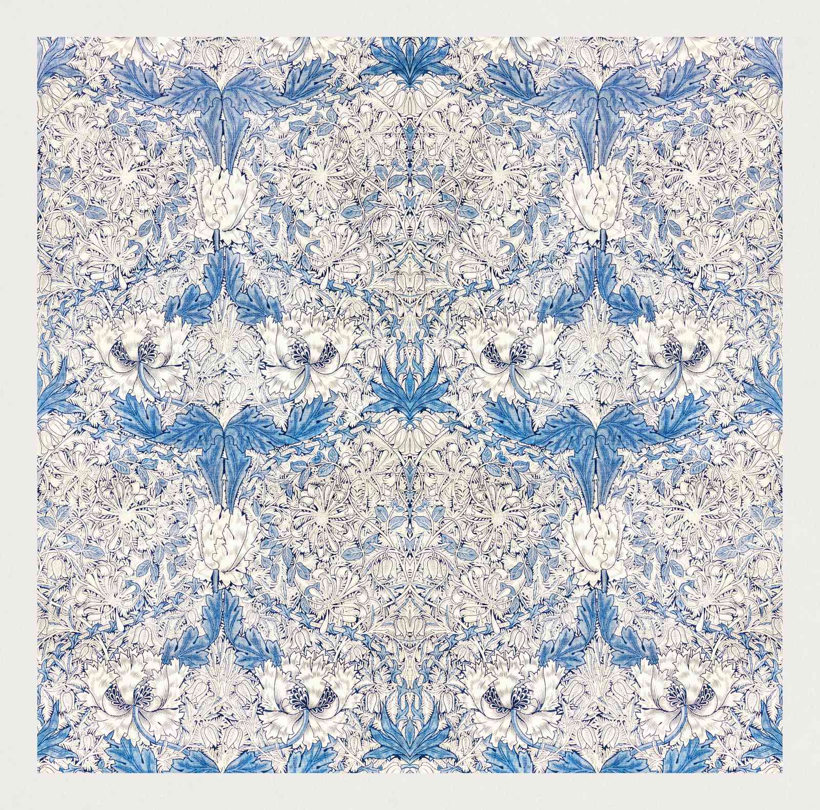 Blue Floral Aesthetic Wall Art