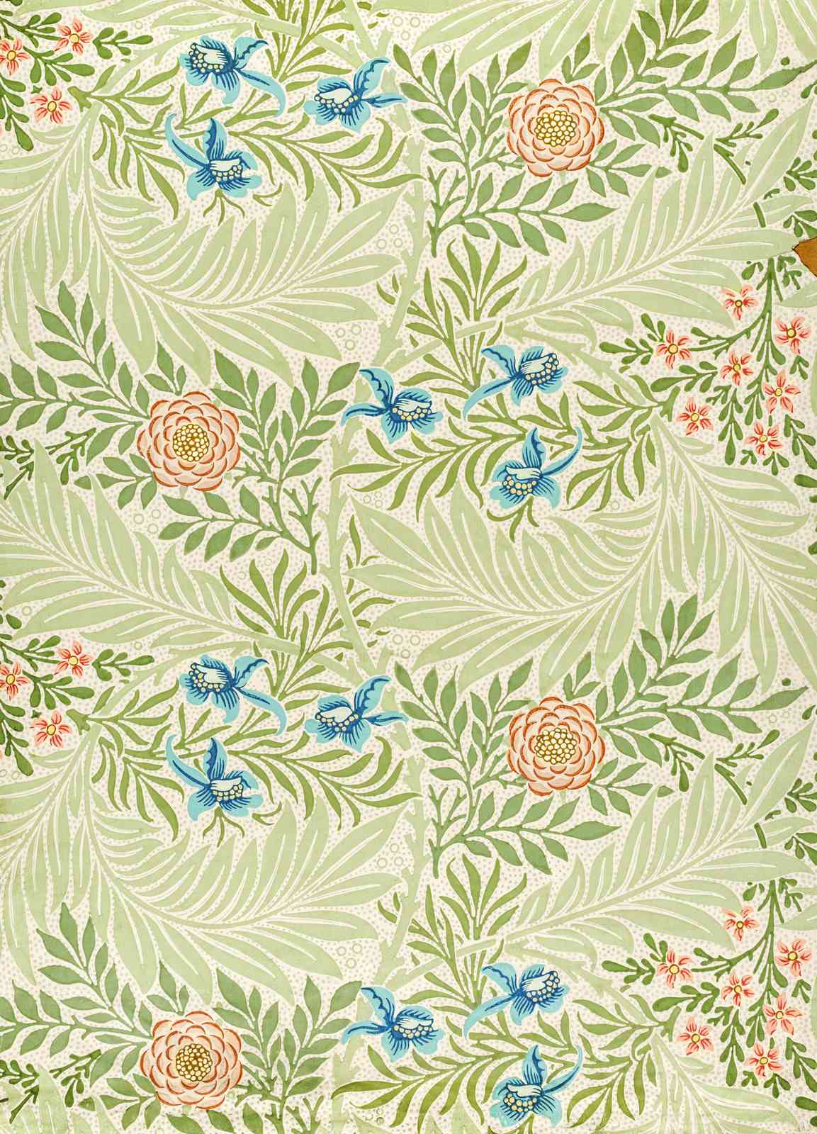 Vintage Floral & Blue Orchid Wall Art