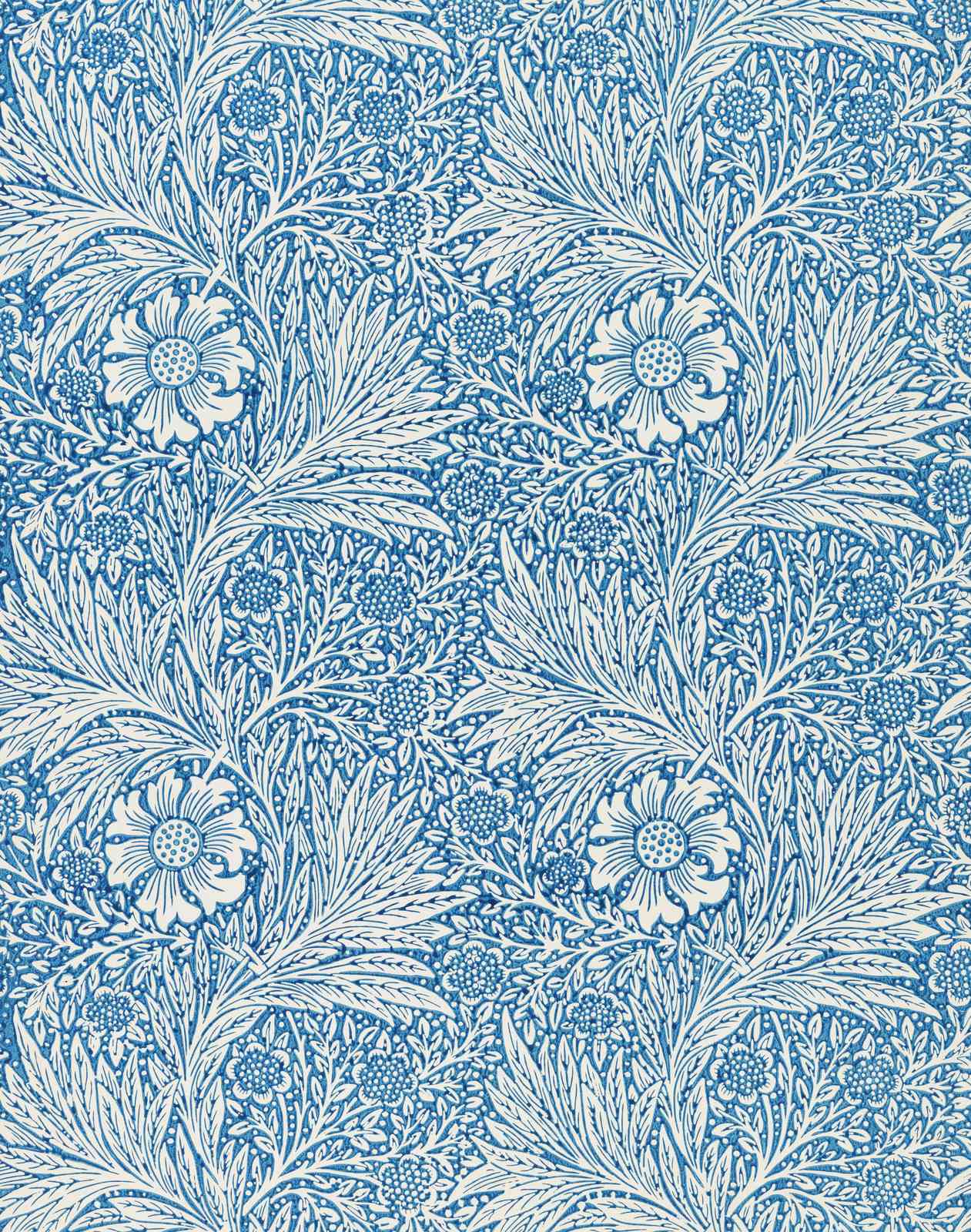 Blue Floral William Morris Style Wall Art