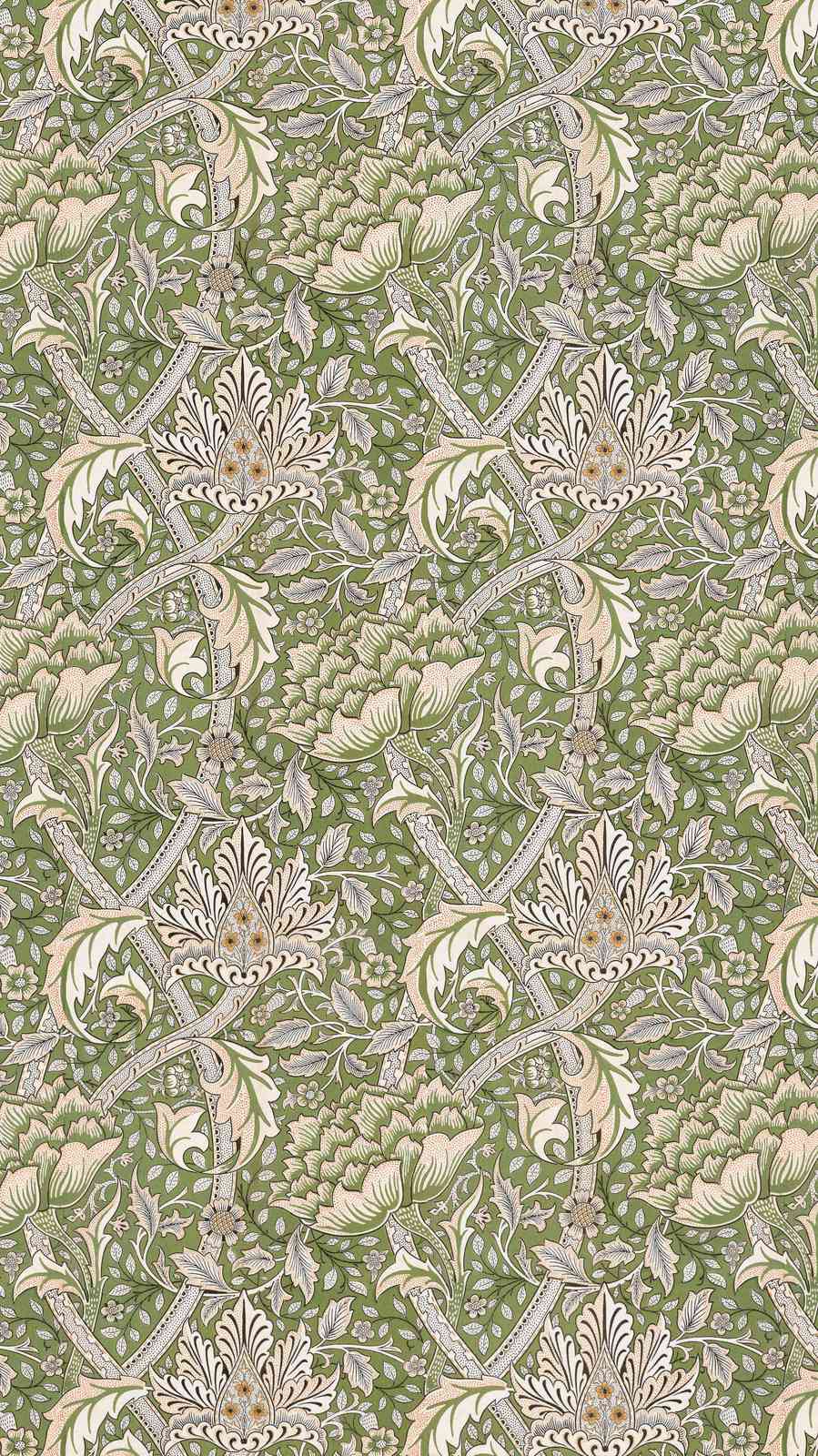 Vintage Floral Green Art Nouveau Wall Art
