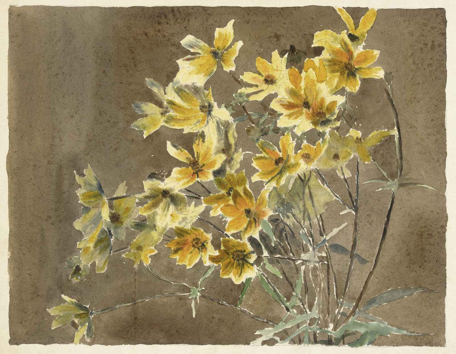 Ethereal Yellow Floral Watercolor Wall Art
