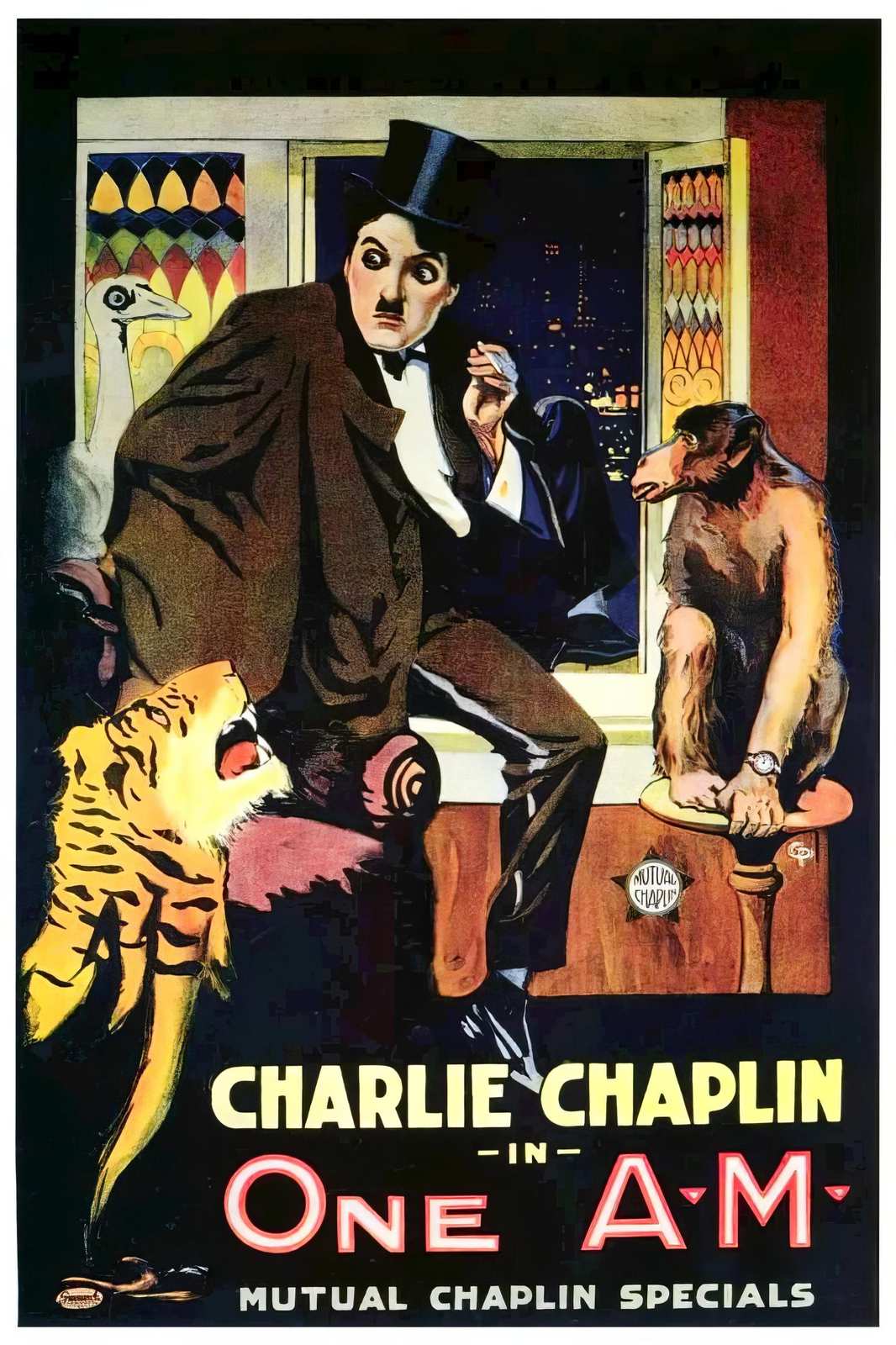 Vintage Charlie Chaplin "One A.M." Wall Art