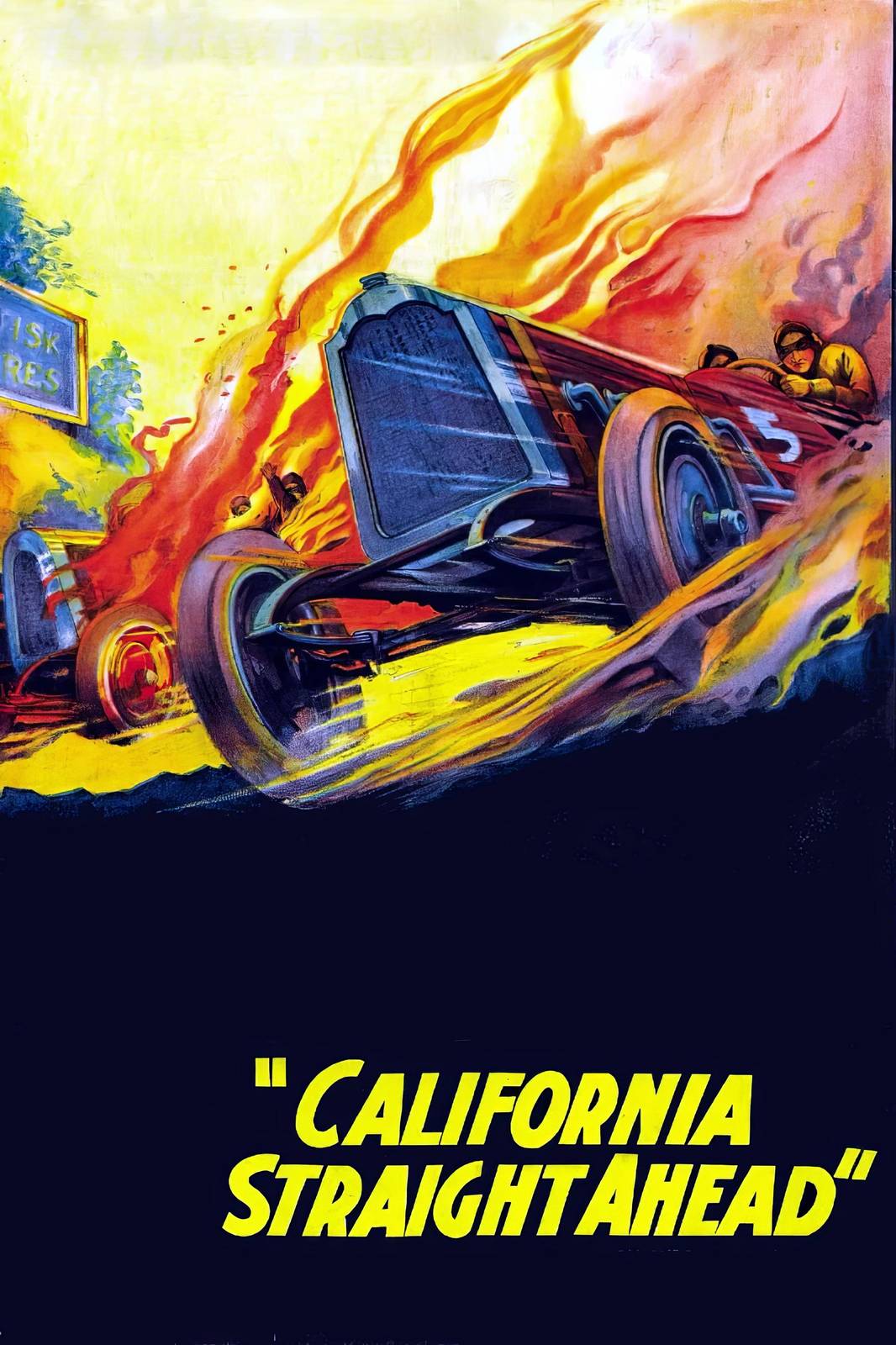 Vintage Race Car "California Straight Ahead" Wall Art