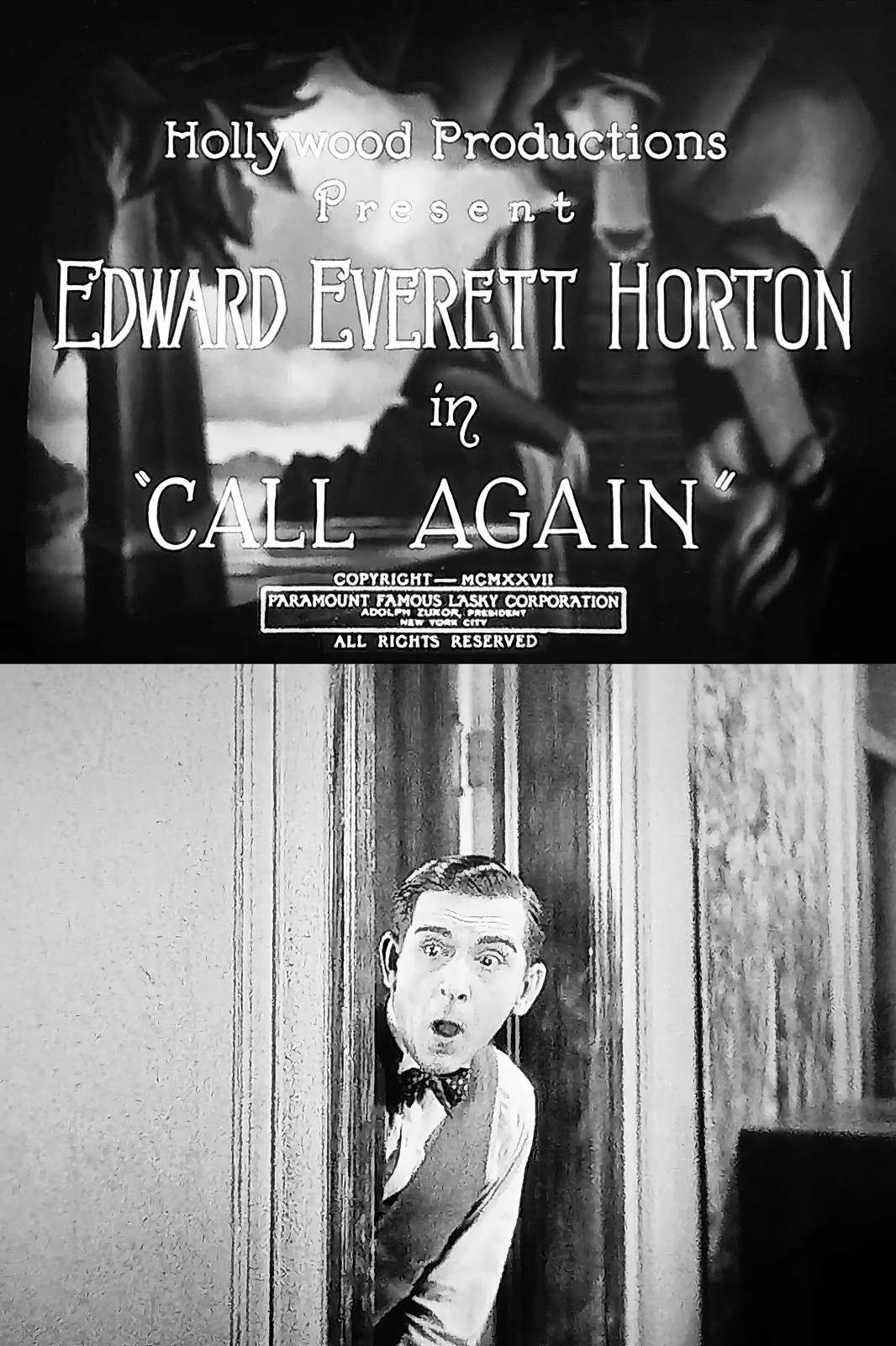 Edward Everett Horton "Call Again" Vintage Movie Poster Wall Art