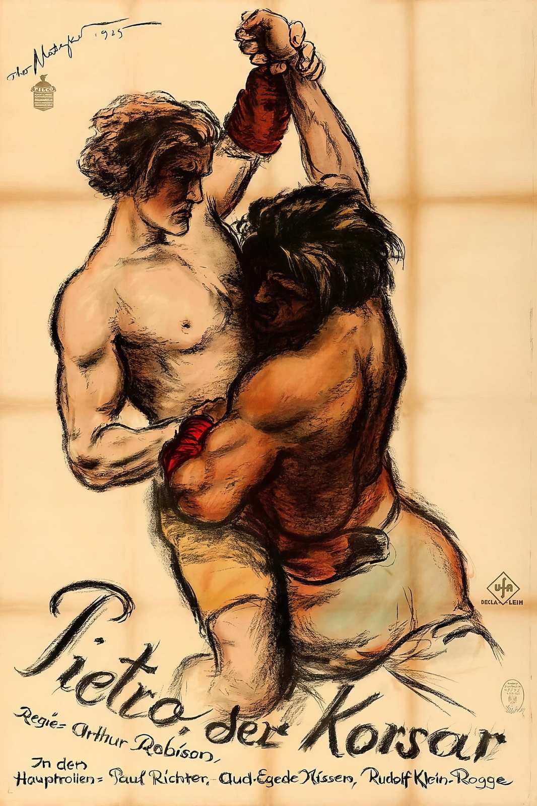 Vintage Boxing Art "Pietro der Korsar" Wall Art