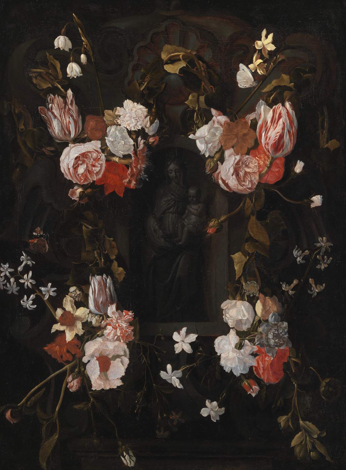 Madonna & Flowers Wall Art