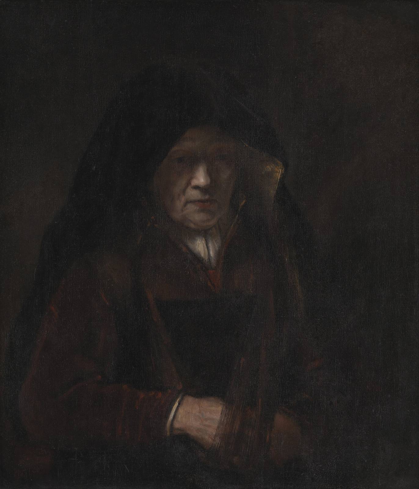 Mysterious Old Woman Portrait Wall Art