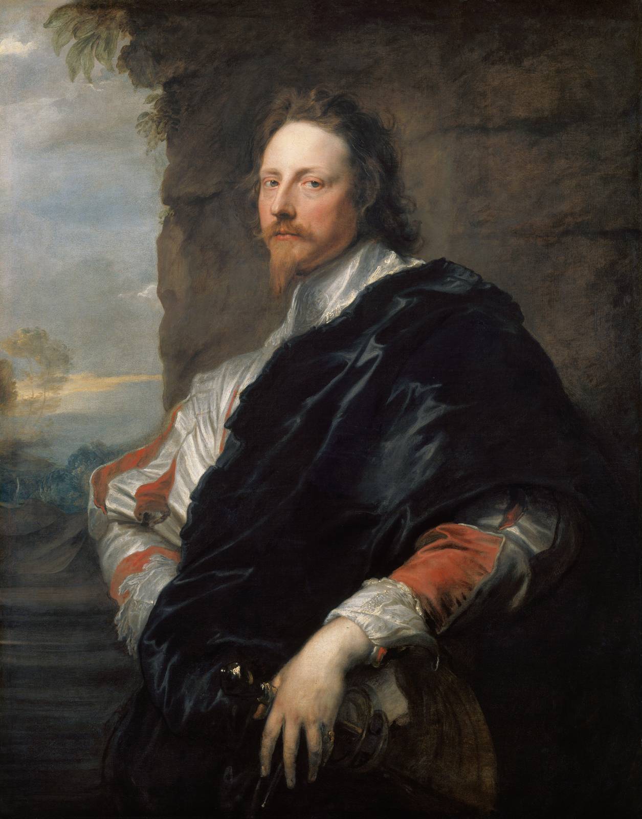 Aristocratic Portrait Man Red & Black Wall Art