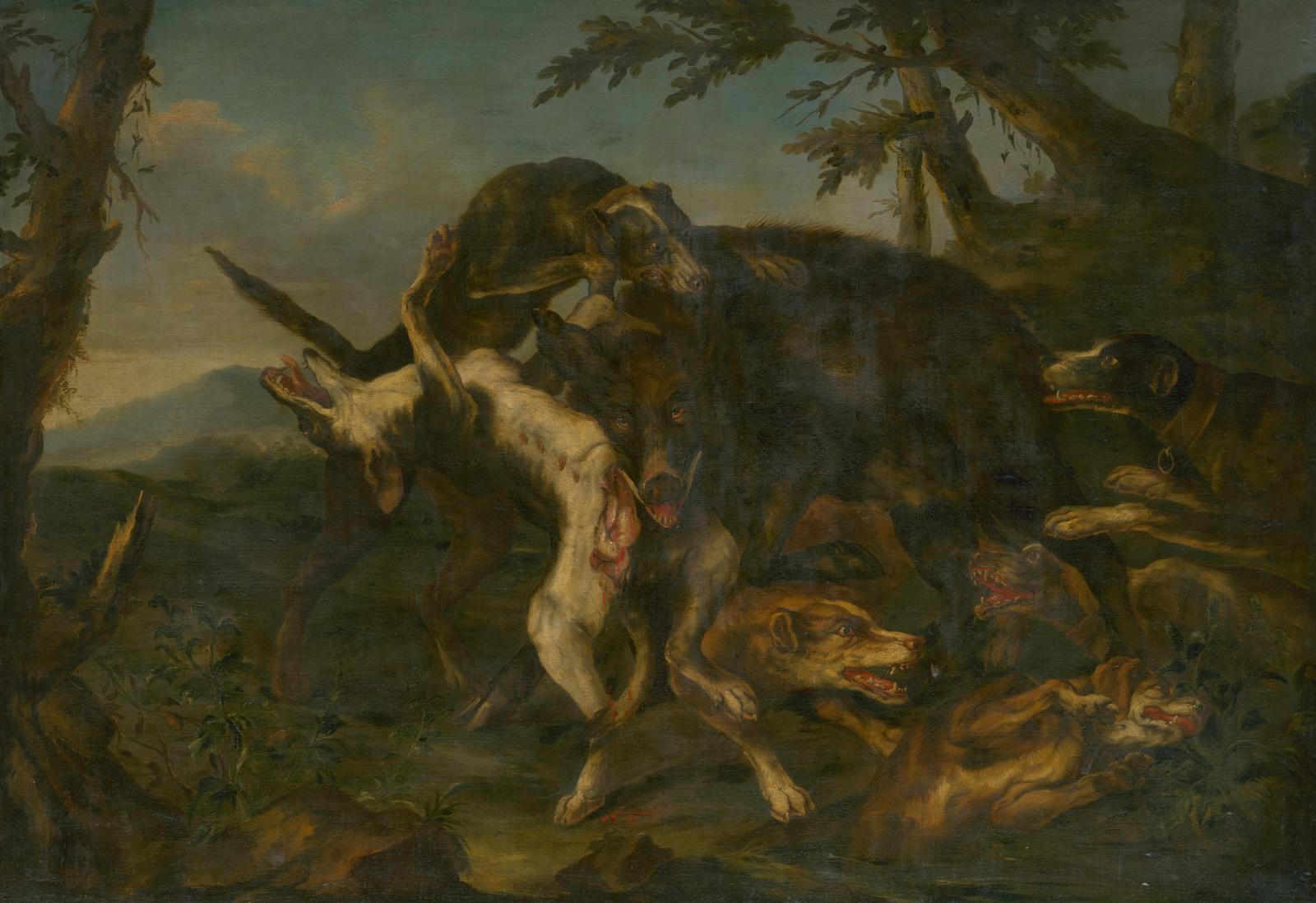 Wild Boar Hunt Wall Art | Animal Art