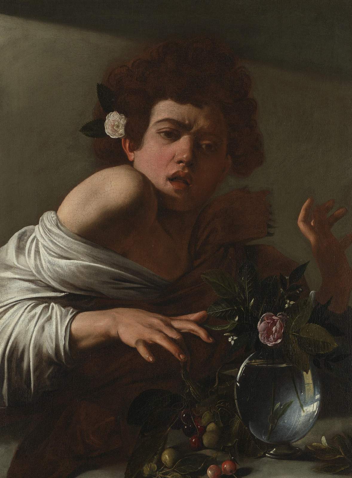 Baroque Boy with Flowers Wall Art