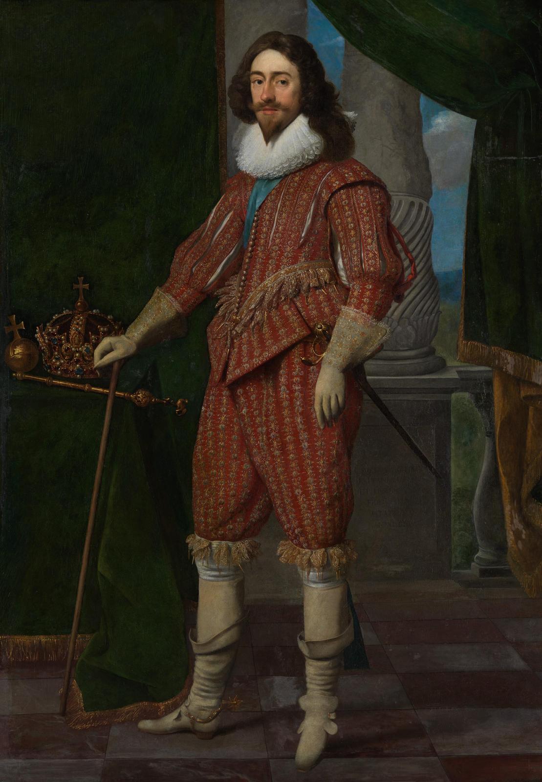 Regal Portrait King Charles I Red Suit Wall Art