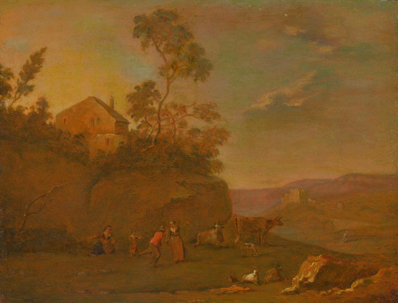 Pastoral Landscape with Figures Wall Art