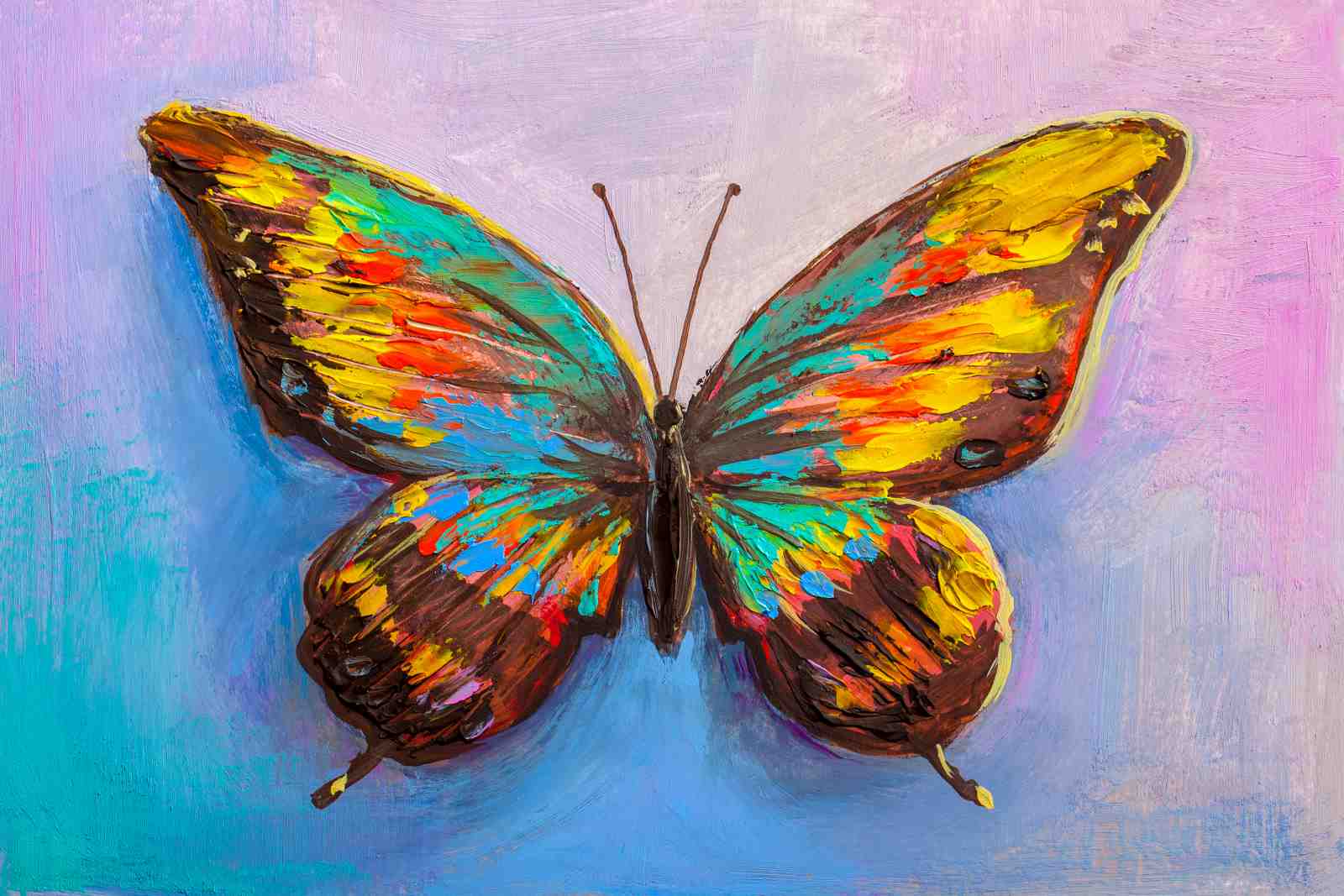Vibrant Butterfly Oil Painting Wall Art