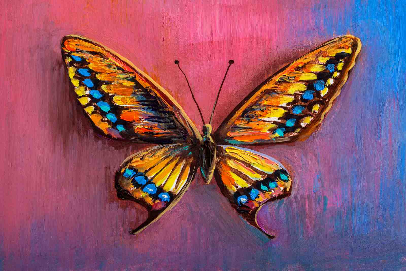 Vibrant Butterfly Oil Painting Wall Art