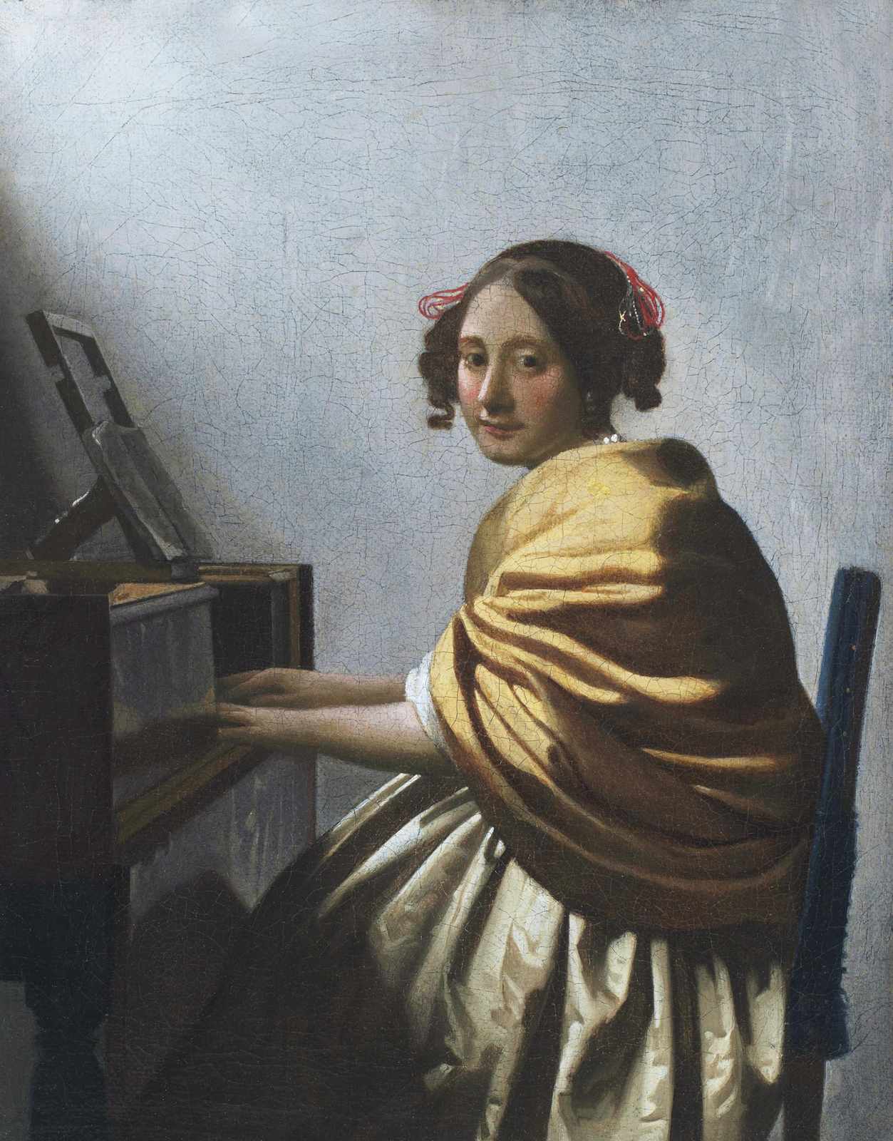 Vermeer 'Woman Playing Music' Wall Art