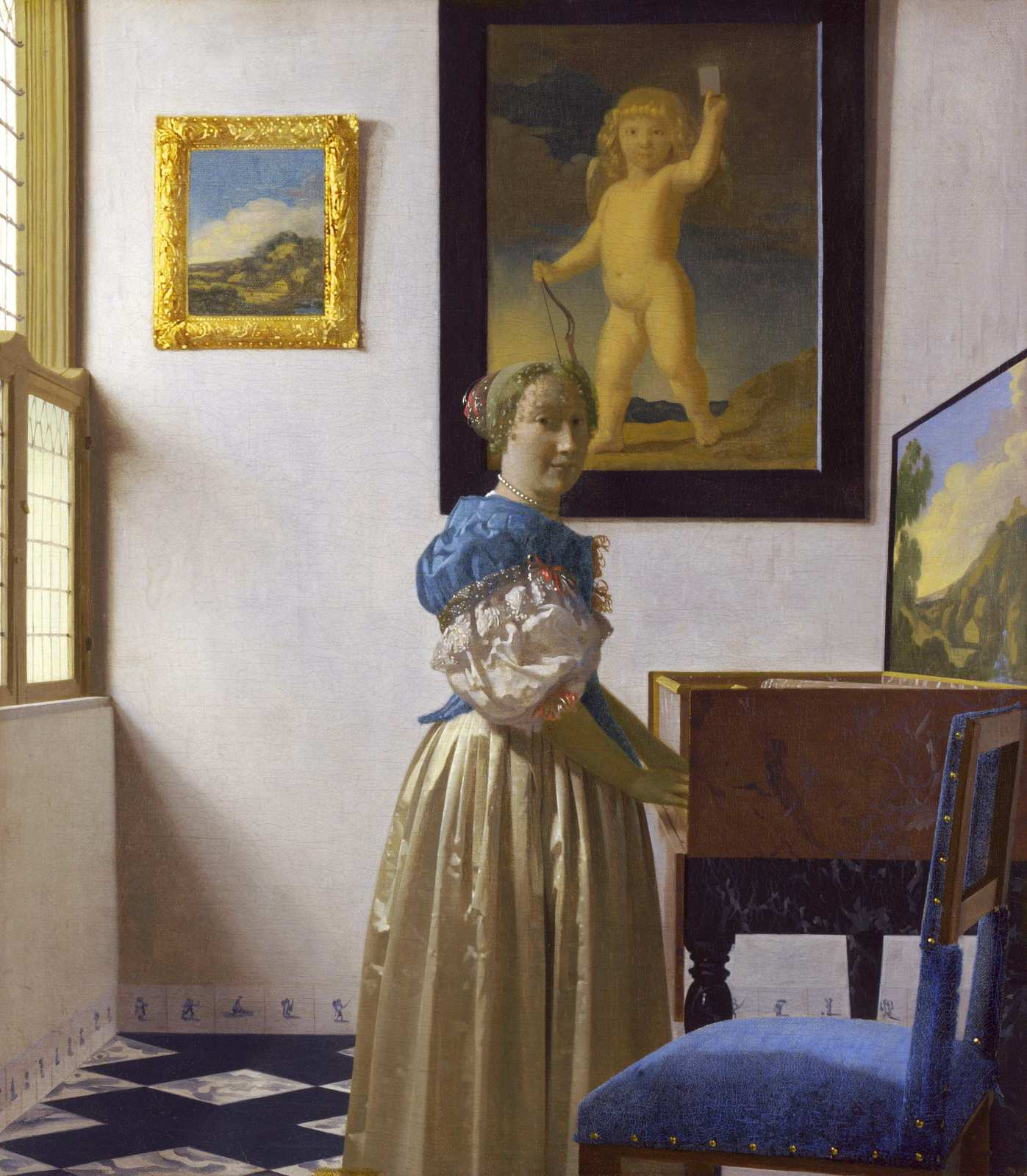 Masterpiece Woman Playing Virginal Wall Art