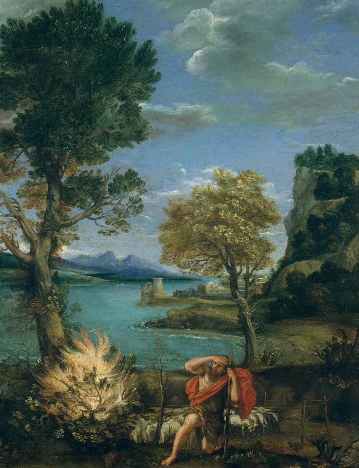 Serene Landscape with Shepherd Wall Art