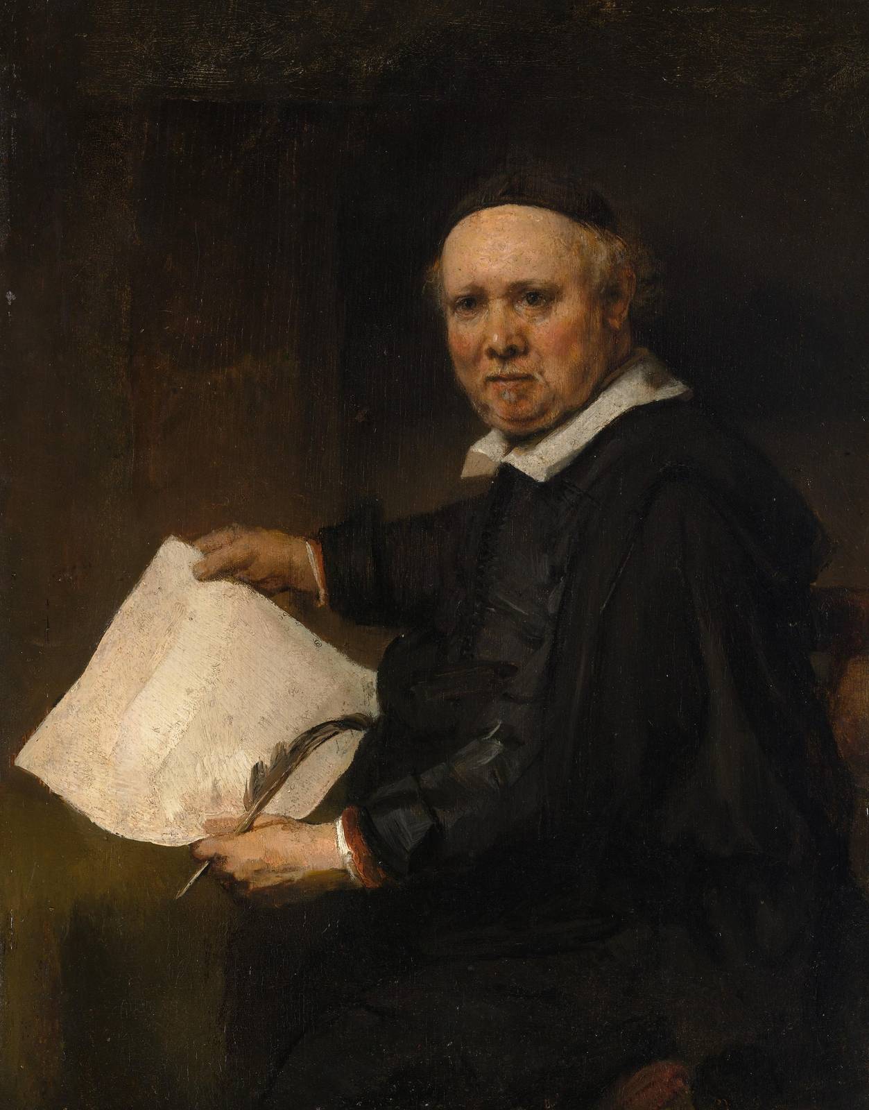 Old Scholar with Quill Wall Art