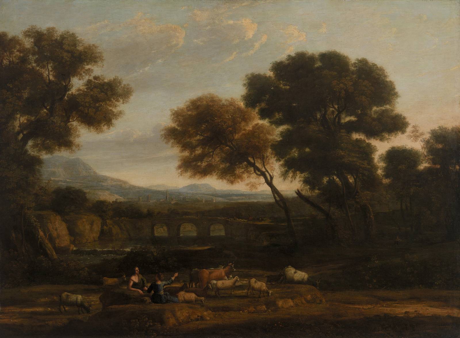 Pastoral Landscape with Figures Wall Art