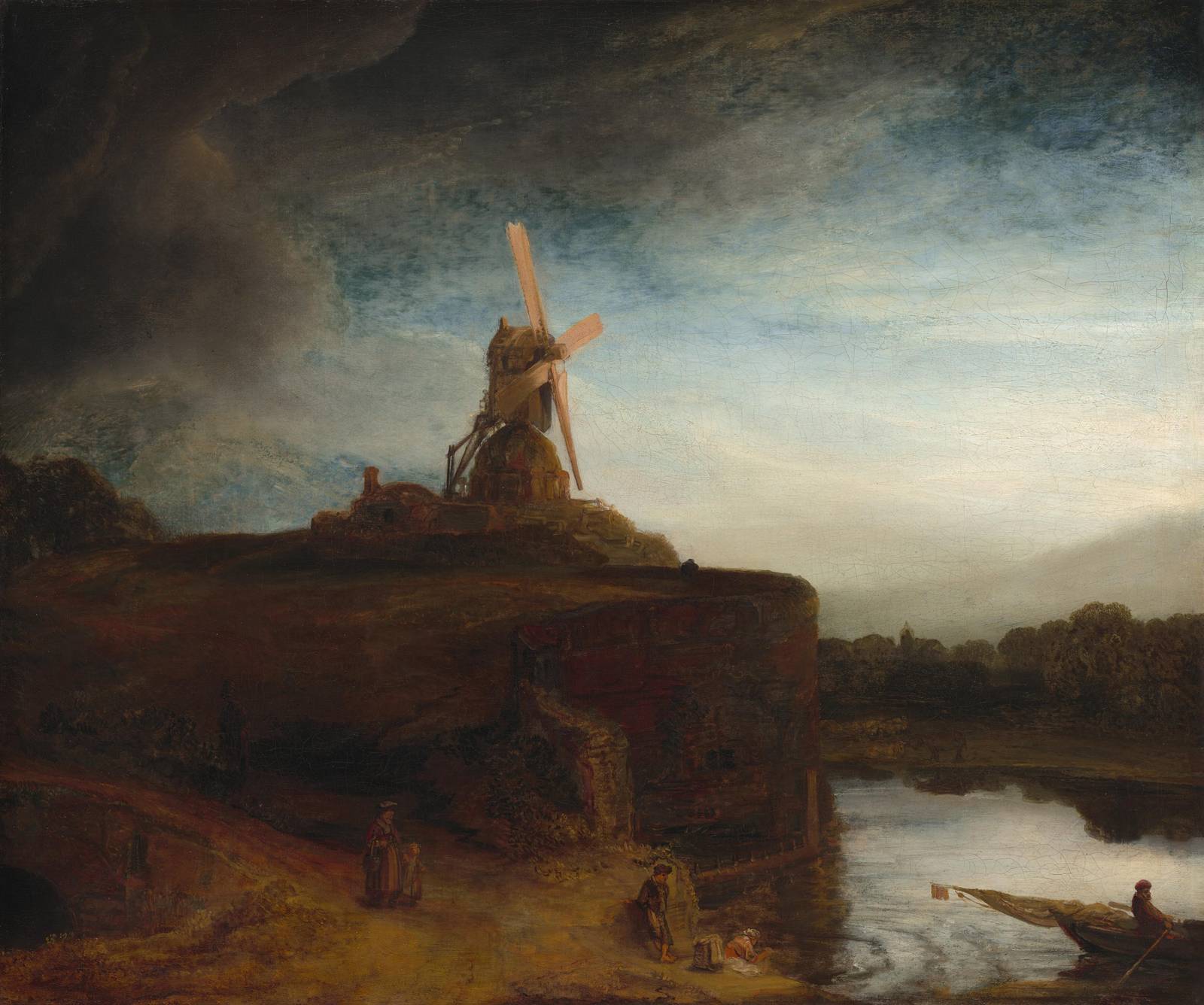 Dramatic Windmill Landscape Wall Art