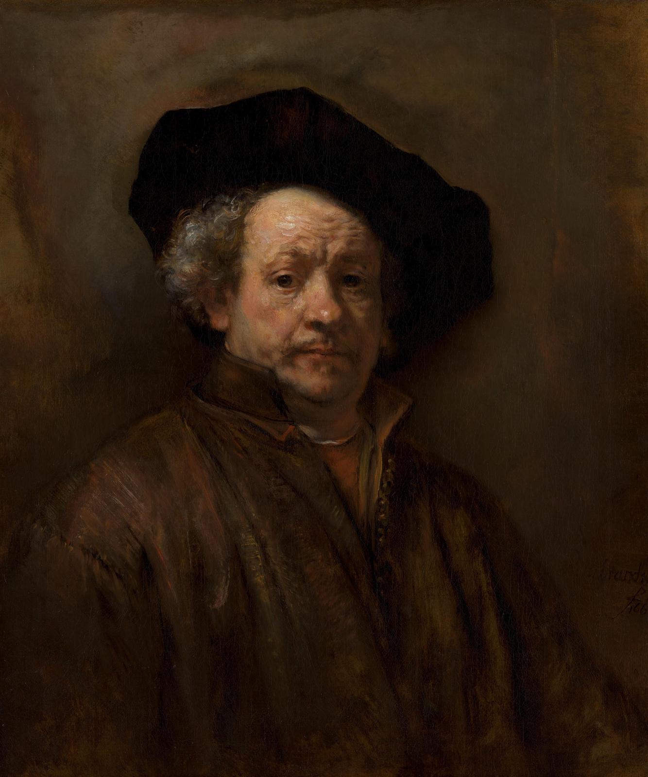 Rembrandt Self Portrait Dark Hat Wall Art