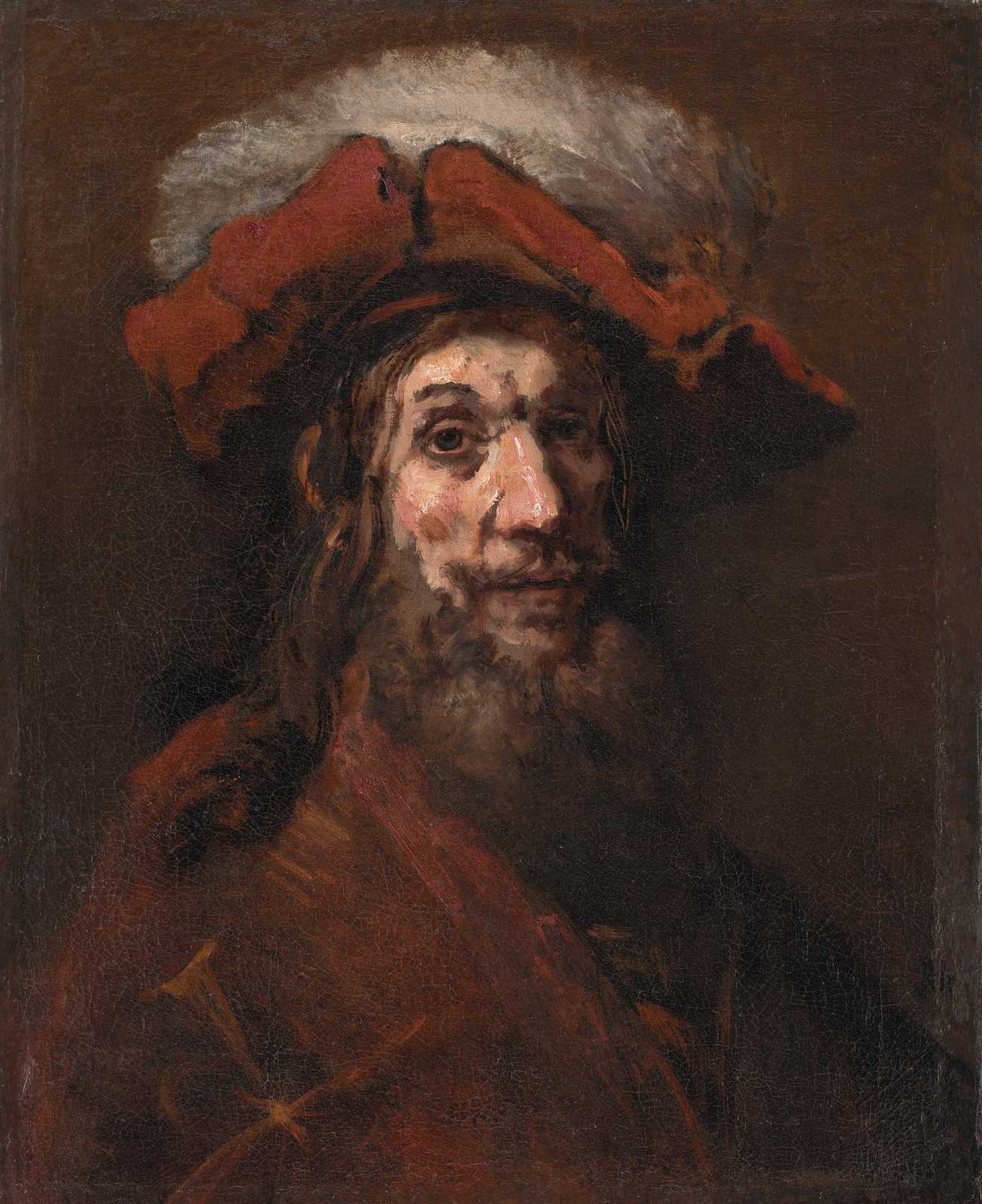 Old Man in Hat Oil Painting Wall Art