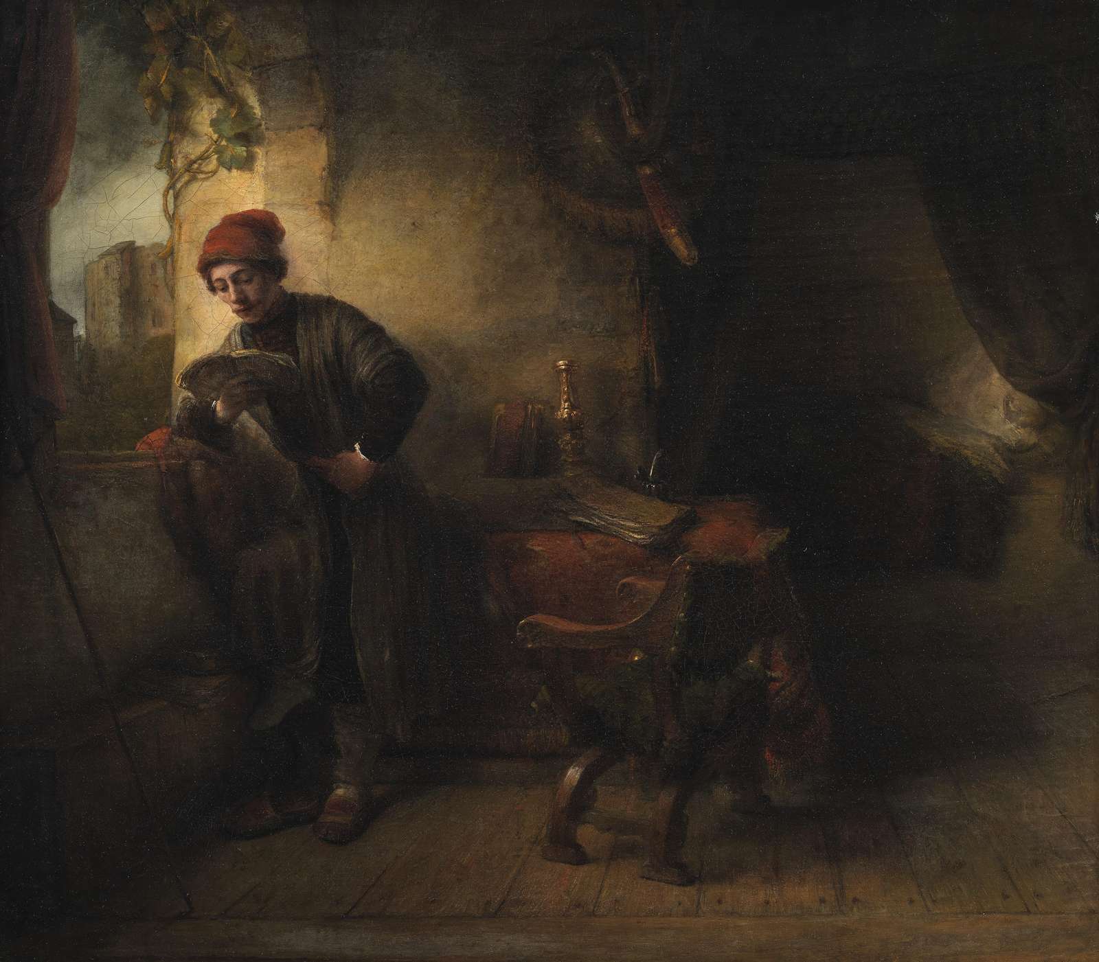 Scholar Reading by Window Wall Art
