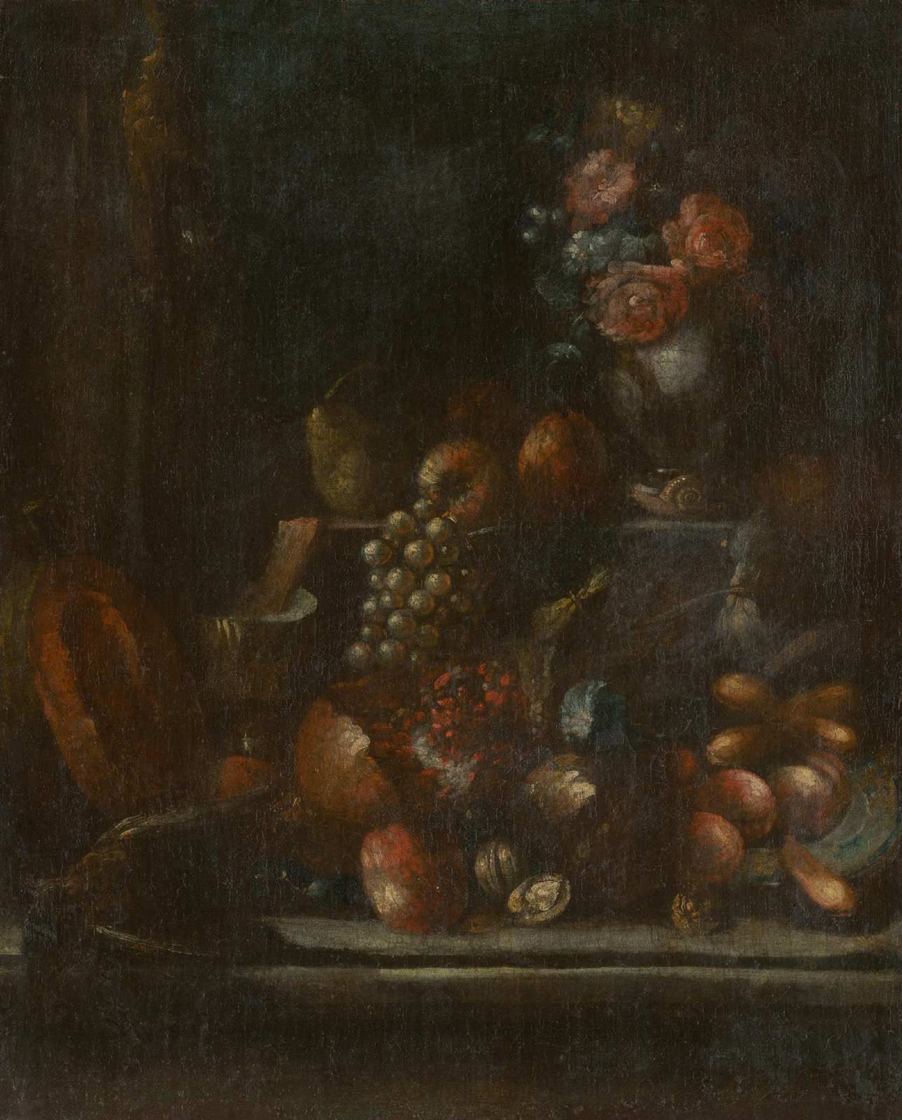 Baroque Still Life Fruit & Flowers Wall Art