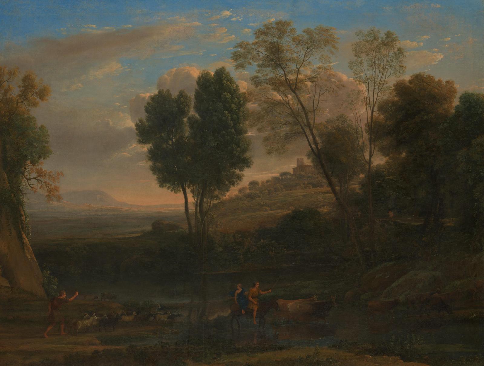 Idyllic Landscape with Figures Wall Art
