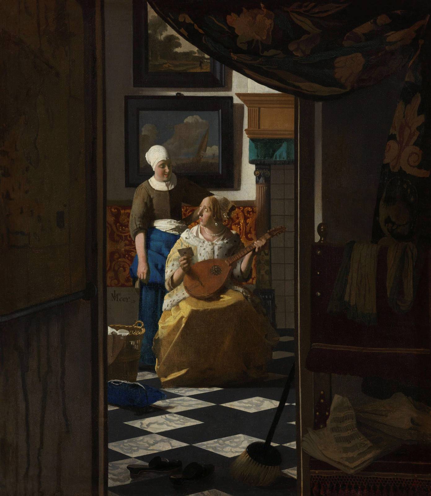 Woman with a Lute "The Music Lesson" Wall Art