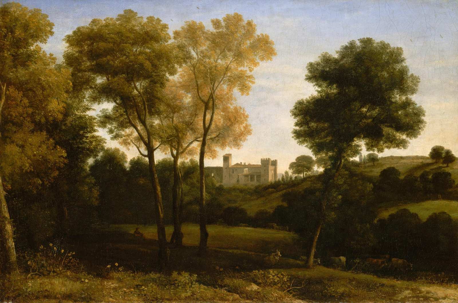 Serene Italian Landscape Castle Wall Art