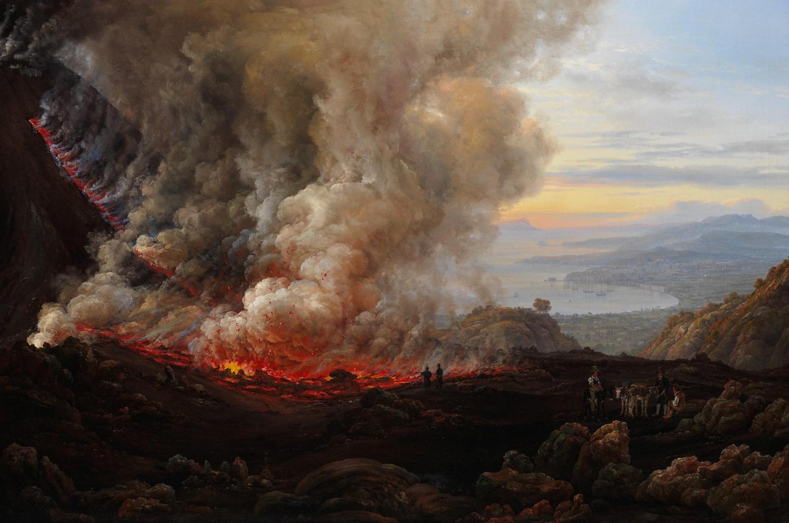 Dramatic Volcano Eruption Landscape Wall Art
