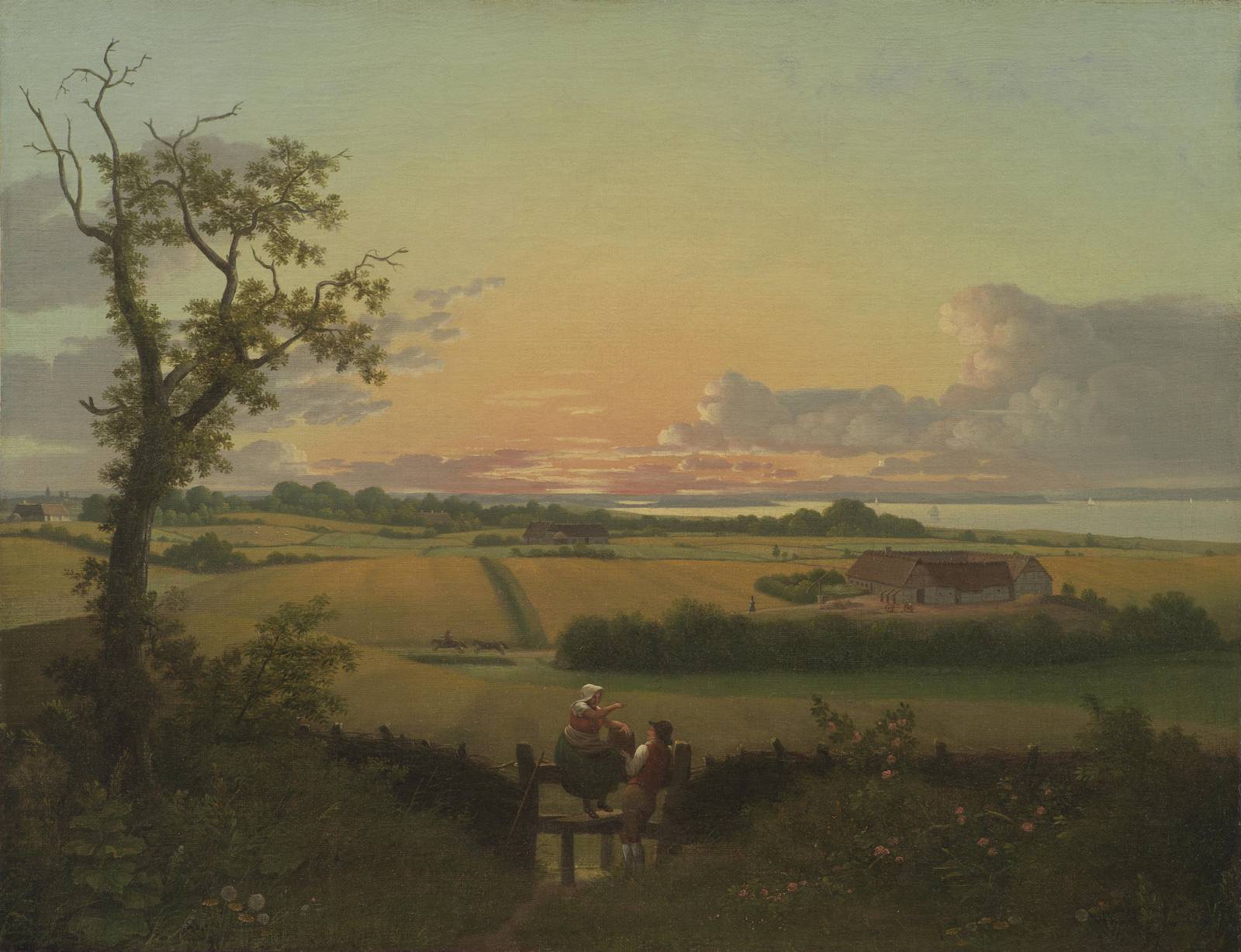 Serene Rural Landscape Sunset Wall Art