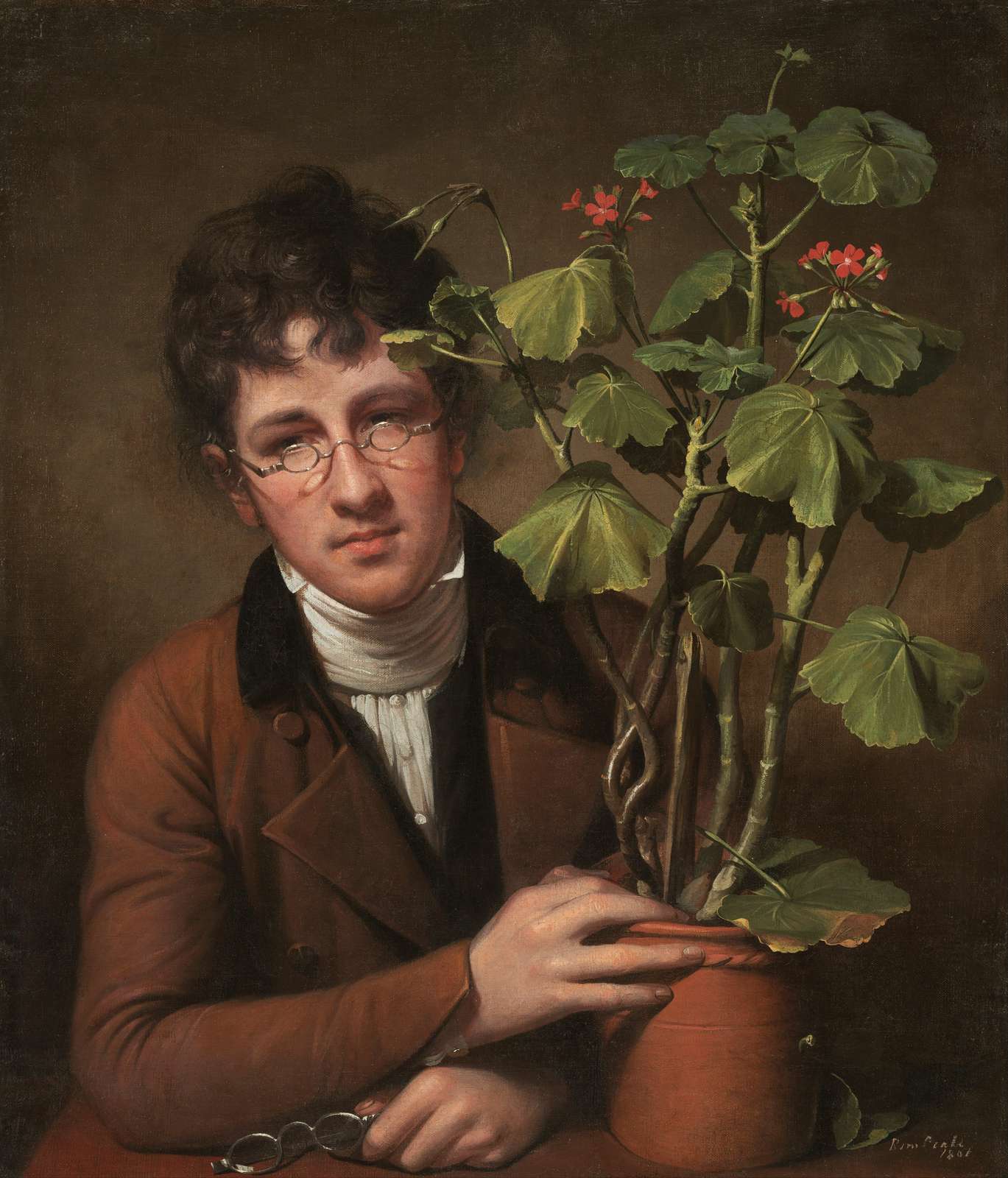 Victorian Gentleman with Geranium Wall Art