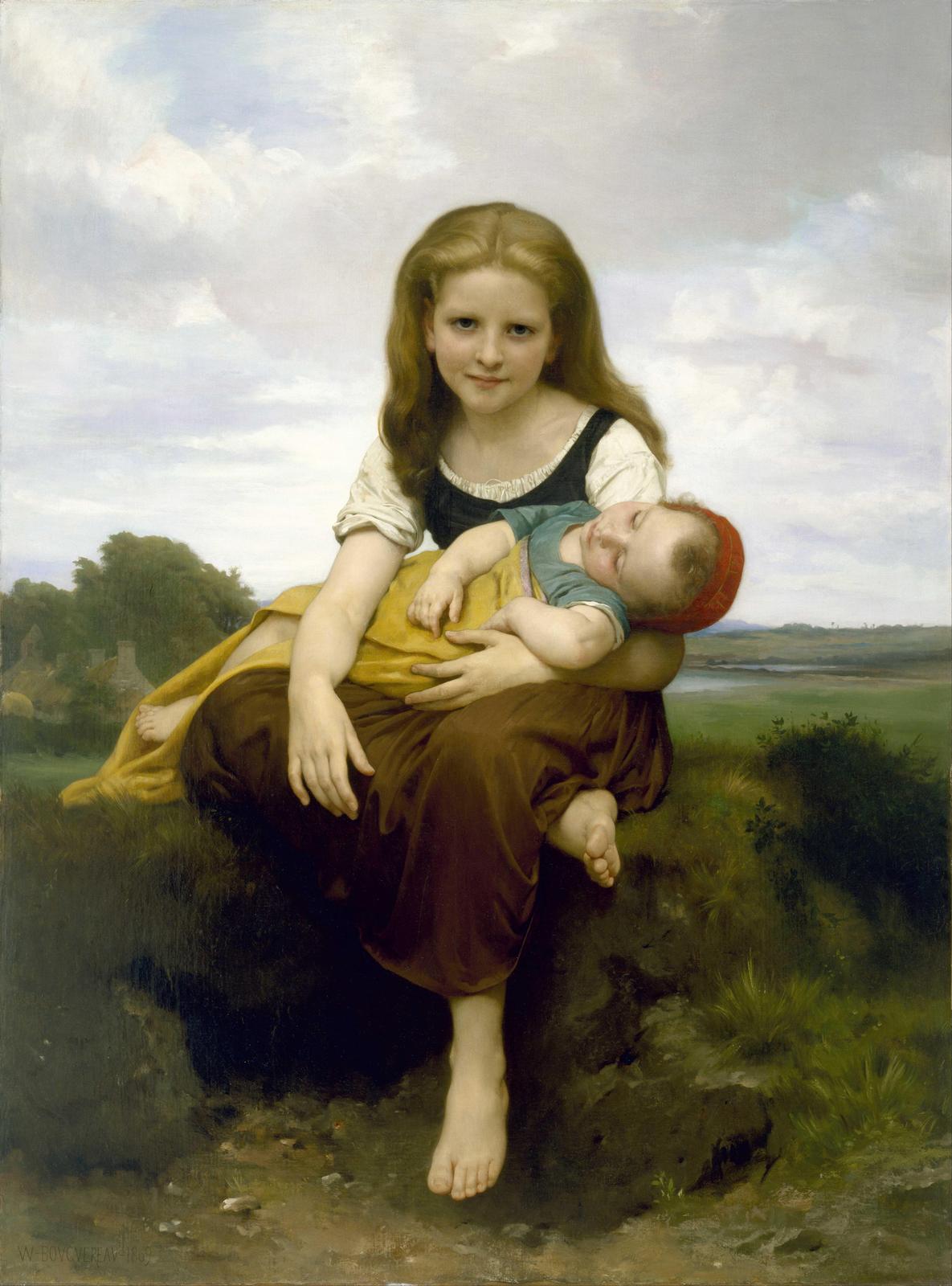 Sisterly Love Vintage Scene Wall Art