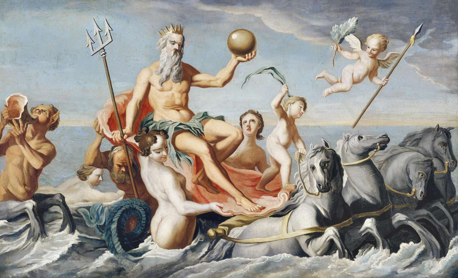 Neptune's Chariot Mythological Scene Wall Art
