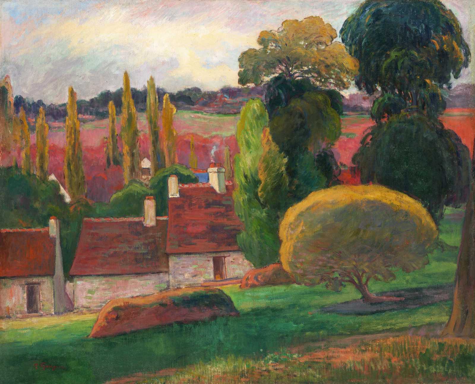 Impressionist Village Landscape Wall Art