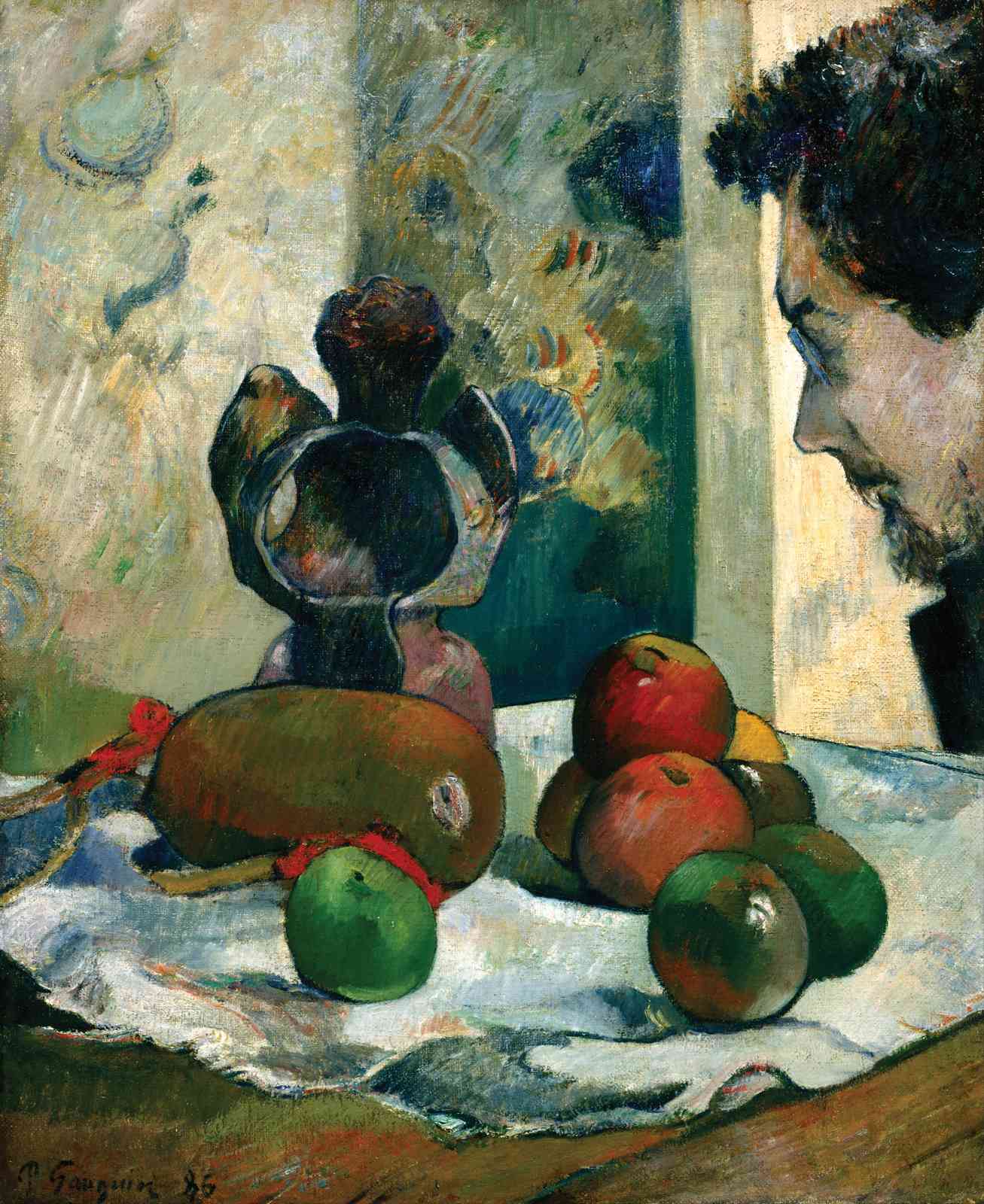 Gauguin Still Life with Fruits & Self-Portrait Wall Art