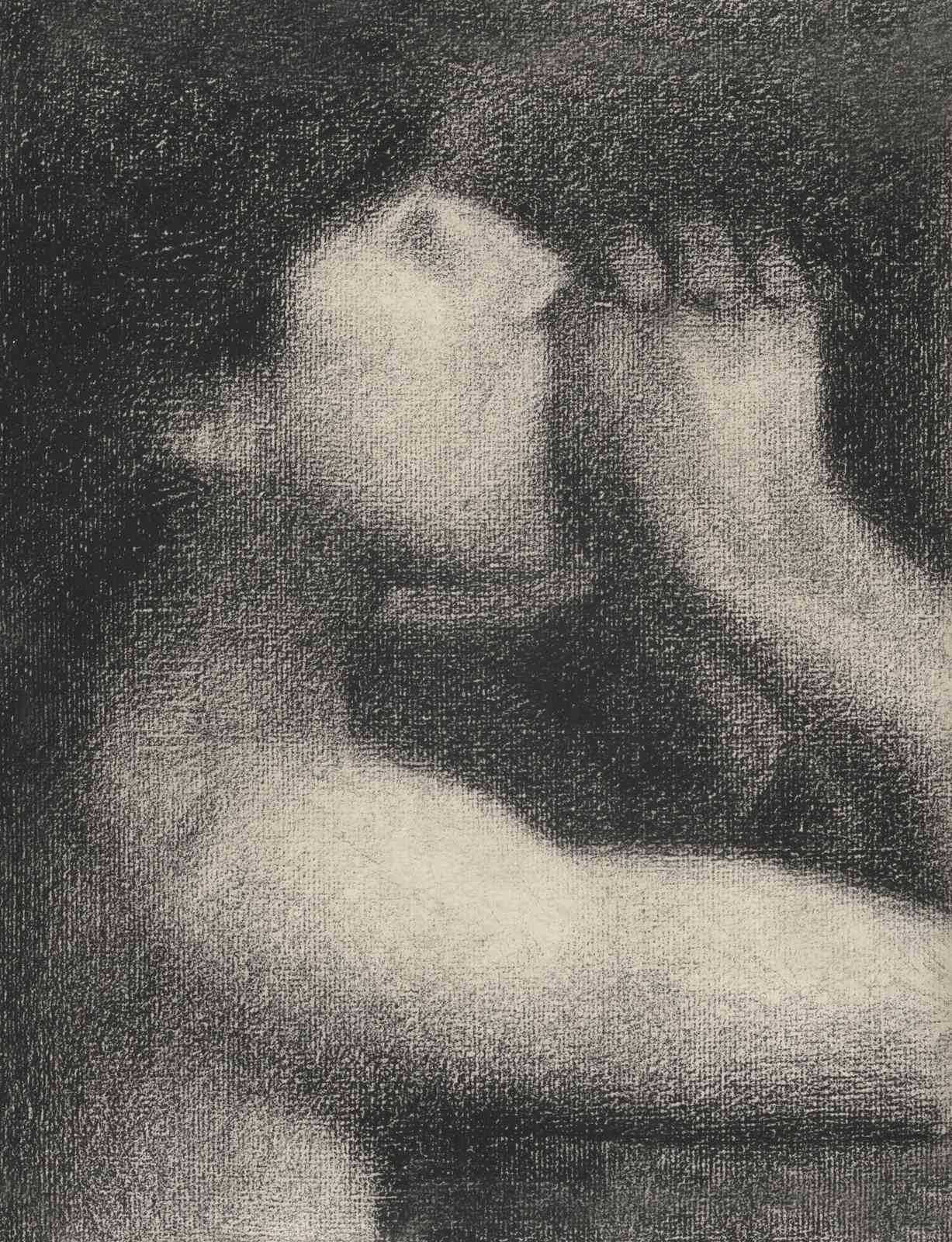 Serene Figure Study Charcoal Wall Art