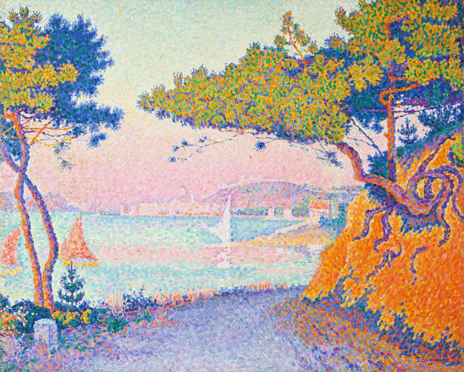 Pointillist Seascape Wall Art