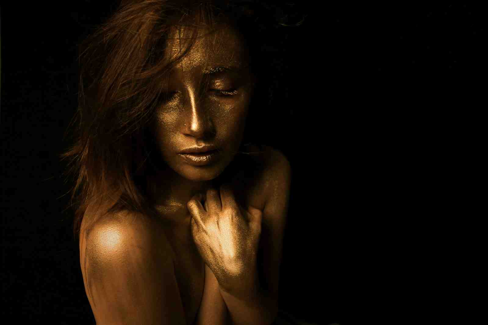 Golden Goddess Portrait Wall Art