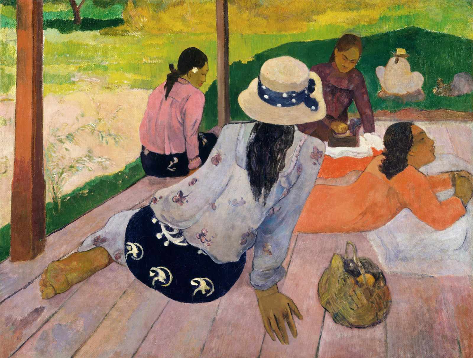 Gauguin's Tahitian Women Relaxing Wall Art