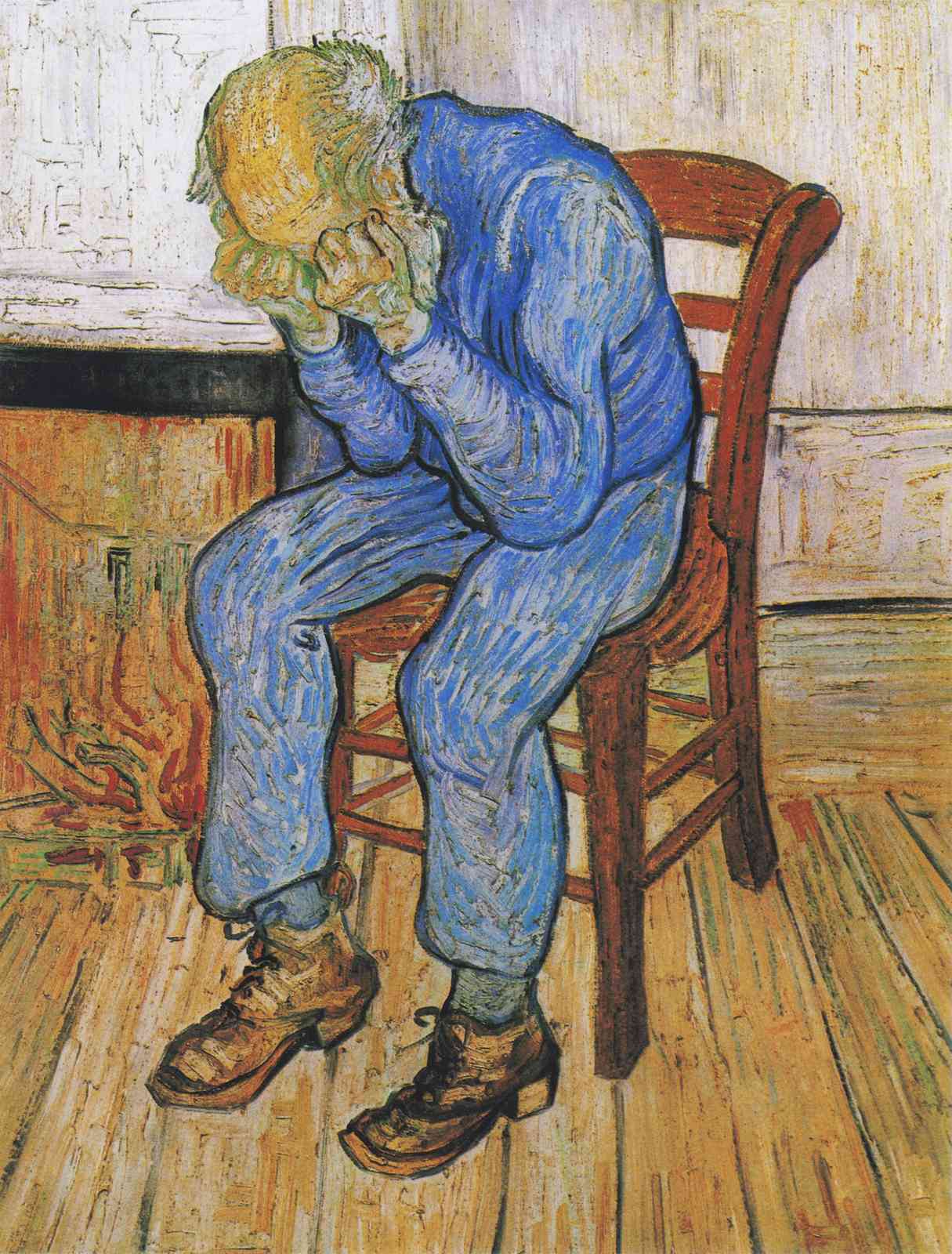 Sorrowful Man in Blue: Van Gogh Wall Art