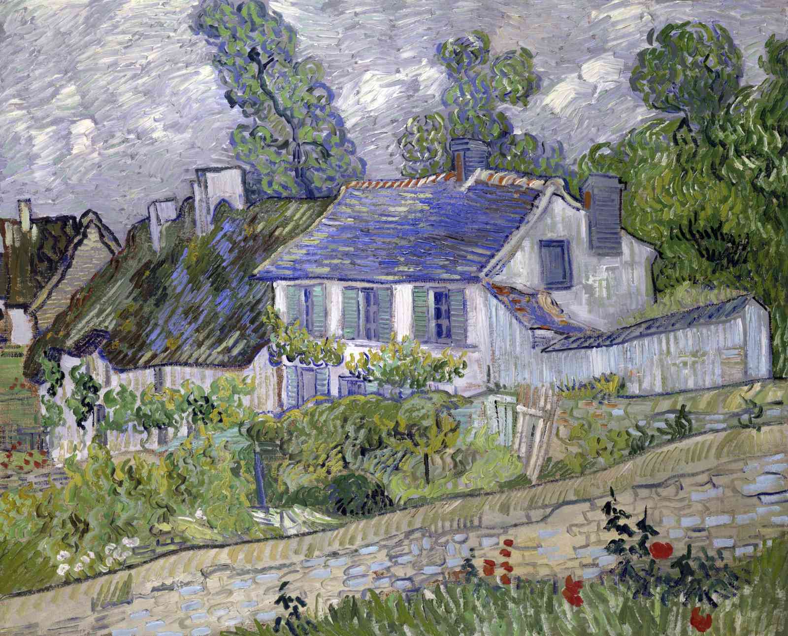 Impressionist Village Houses Wall Art