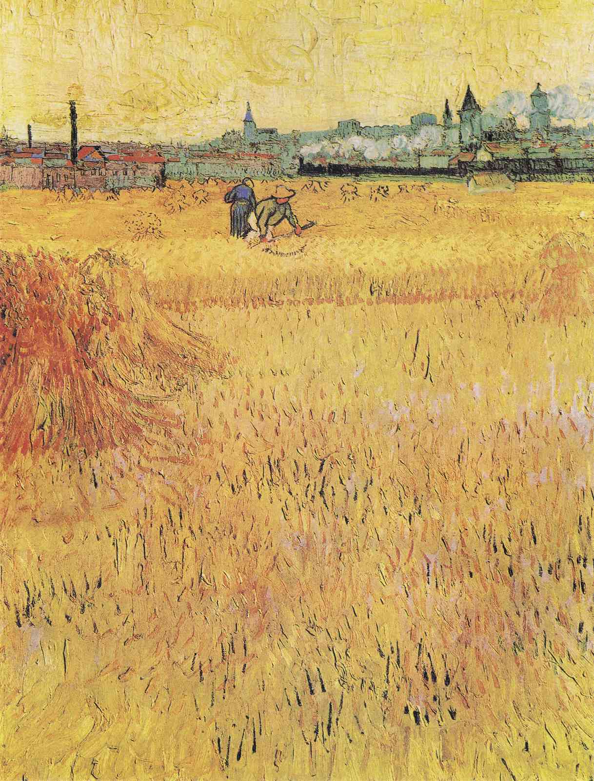Wheat Field with Harvesters Wall Art