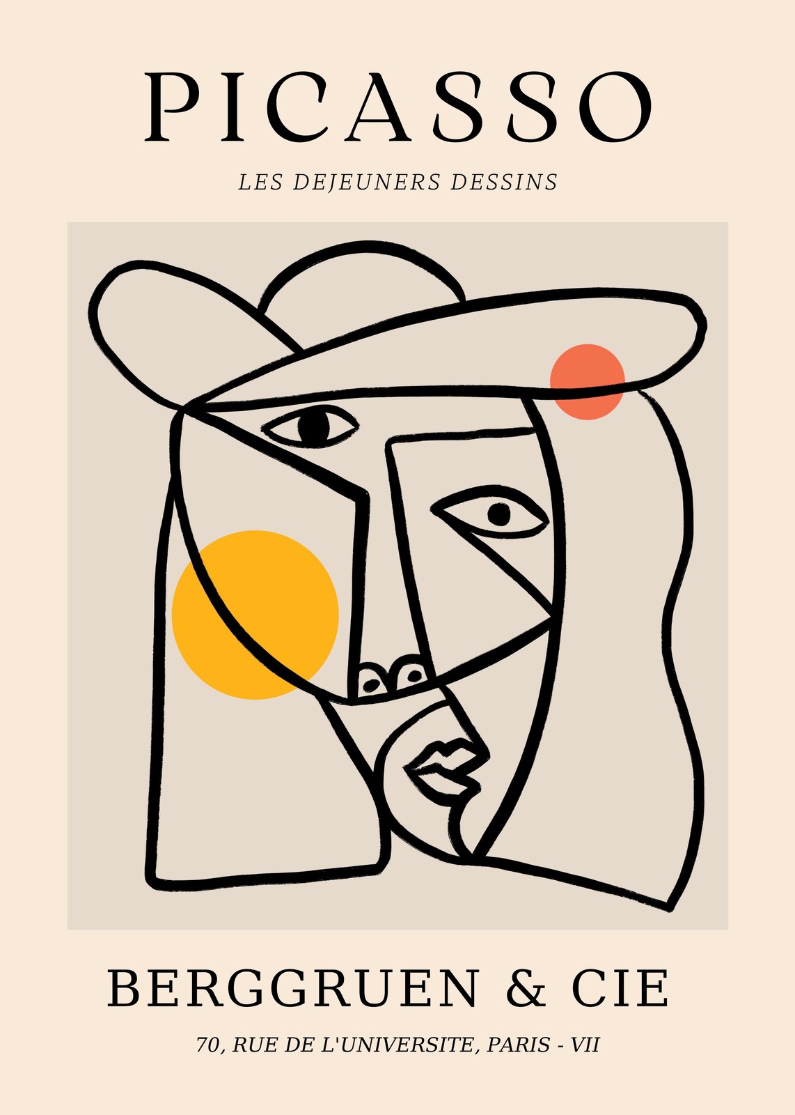 Abstract Picasso Face Mid-Century Modern Wall Art